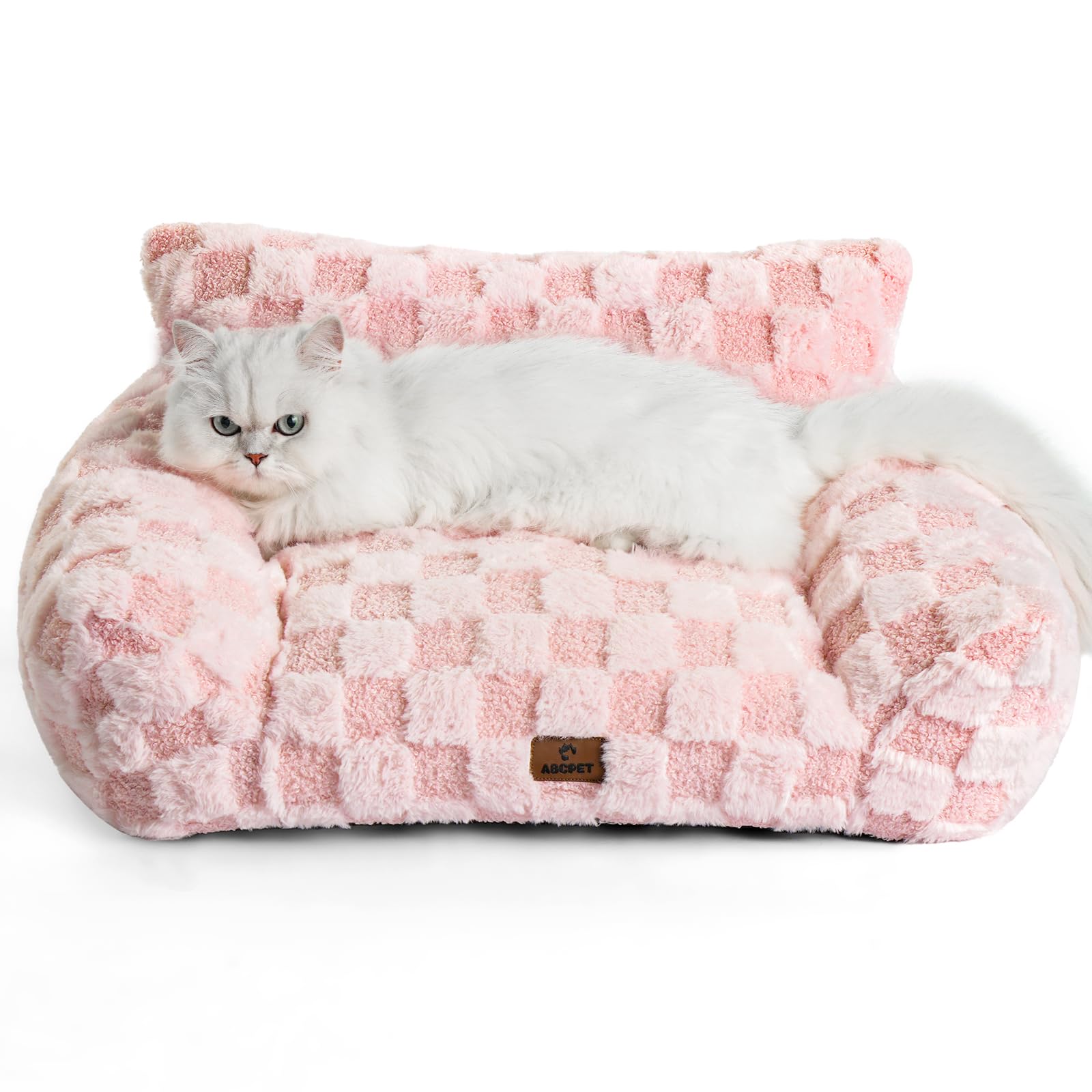 ABCPET Cat Bed Cat Couch for Puppy and Kitten, Fluffy Pet Sofas Medium Dog Sofa Bed, Supportive Cats Sofa for Indoor Cats, Washa