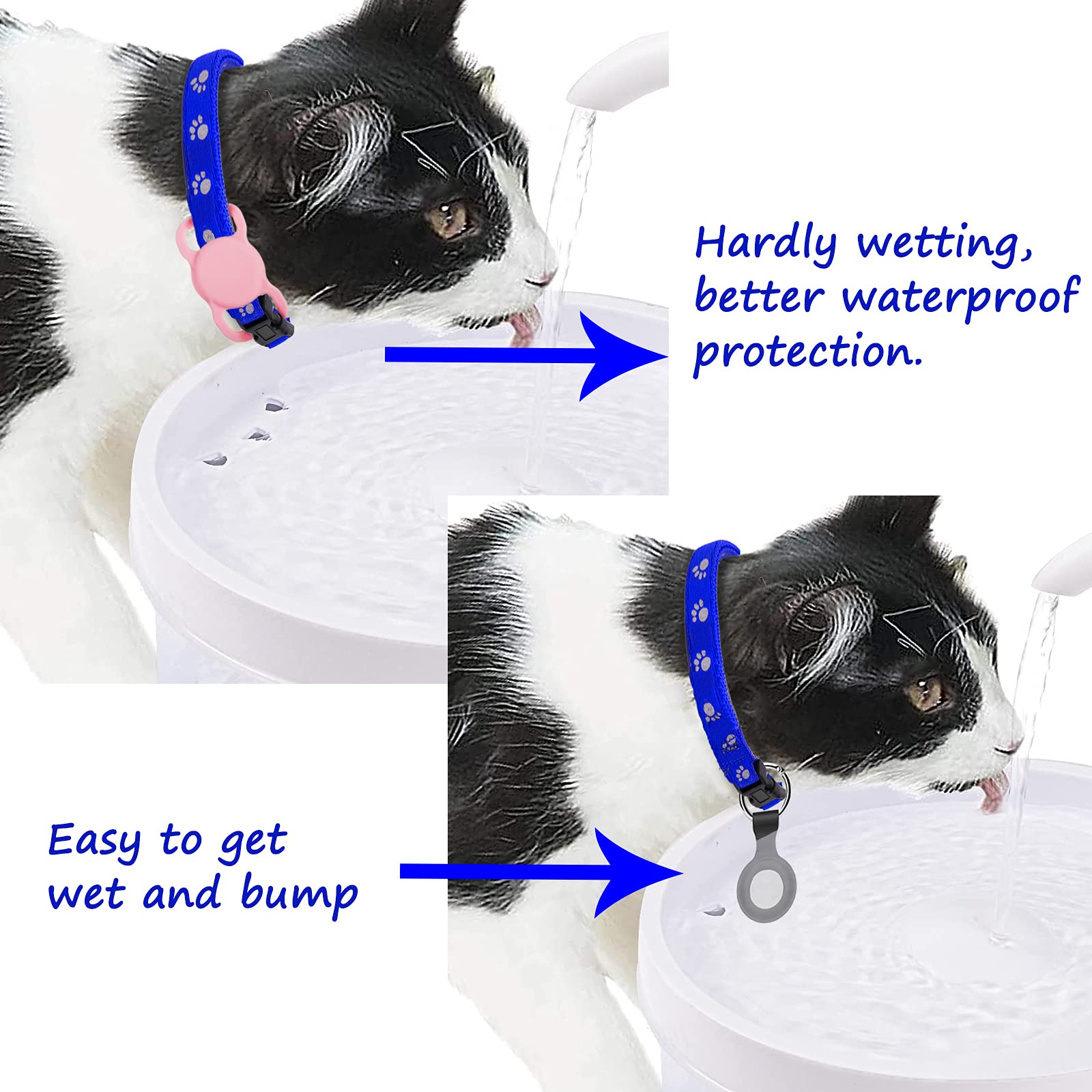 Poivy Silicone Air Tag Collar Holder - Waterproof Protective Case for Dog & Cat GPS Tracking Accessories (1 Pack, Pink)