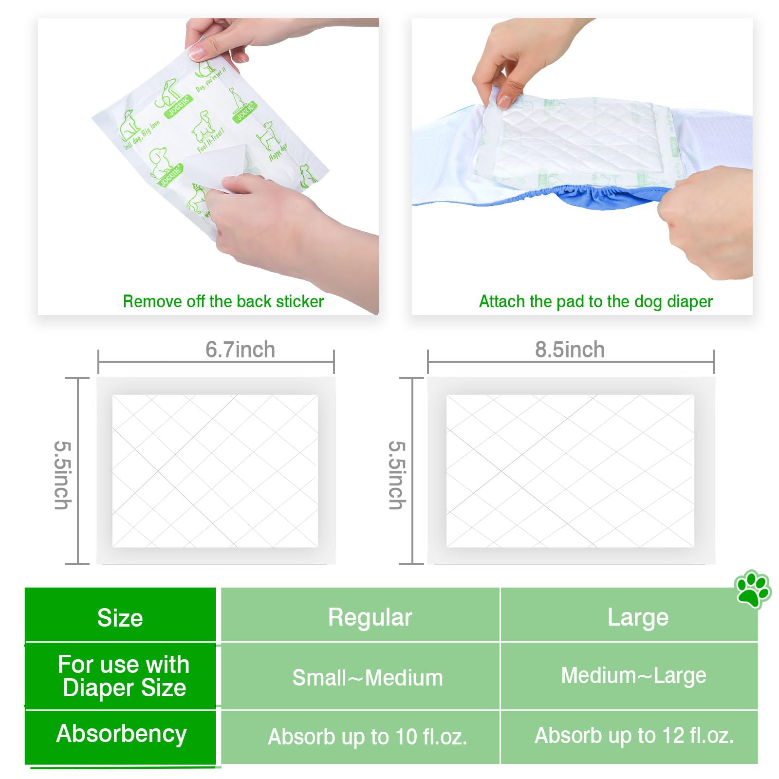 Dog Diaper Liners 150Ct Super Soft And Absorbent Dog Diaper Booster Pads For Male Dog Belly Bands Or Female Dog Diapers (Long, 1