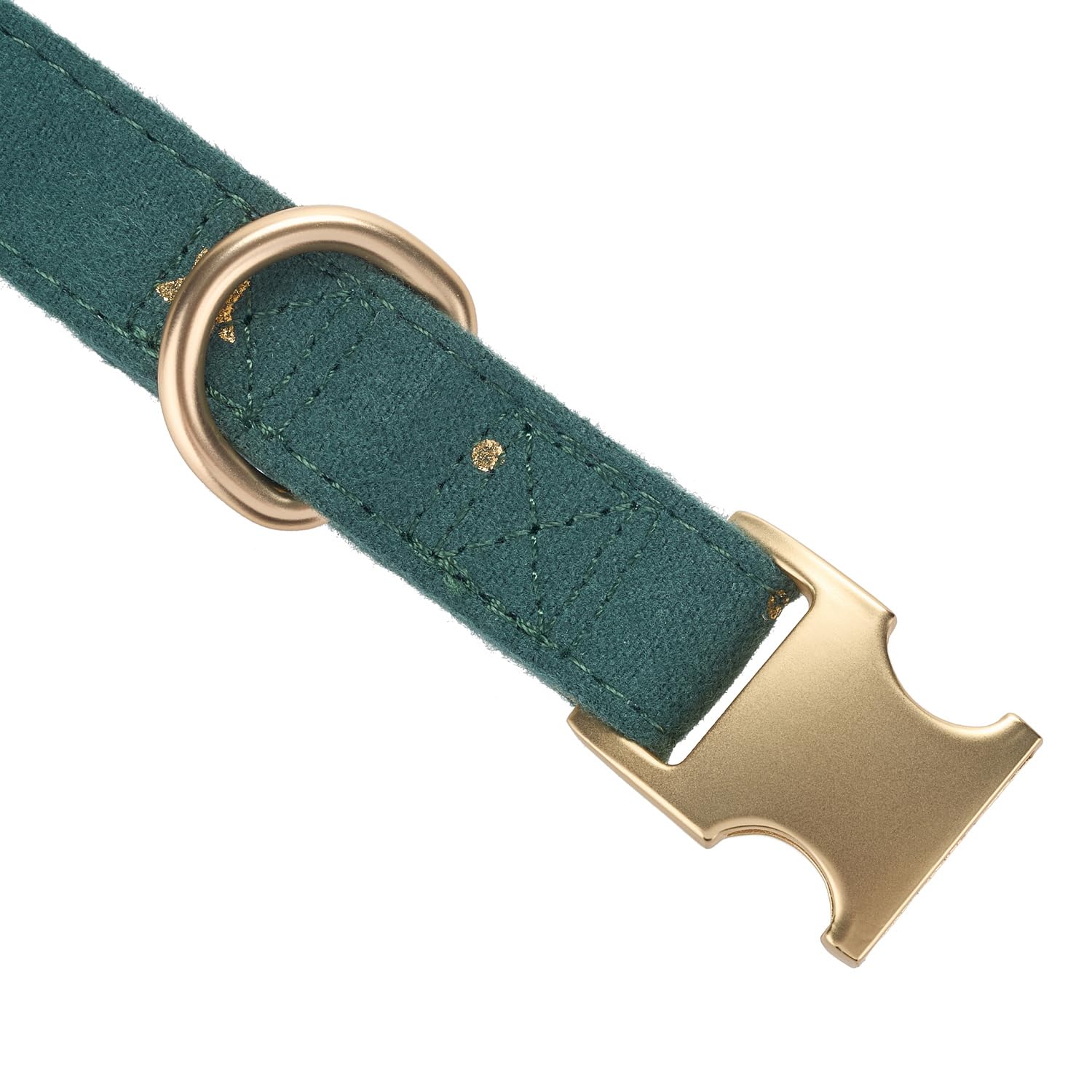 Ewinoom Cotton Dog Collar With Metal Buckle Adjustable Soft Dog Collars With Gold Star For Small Medium Large Dogs,Dark Green,Me
