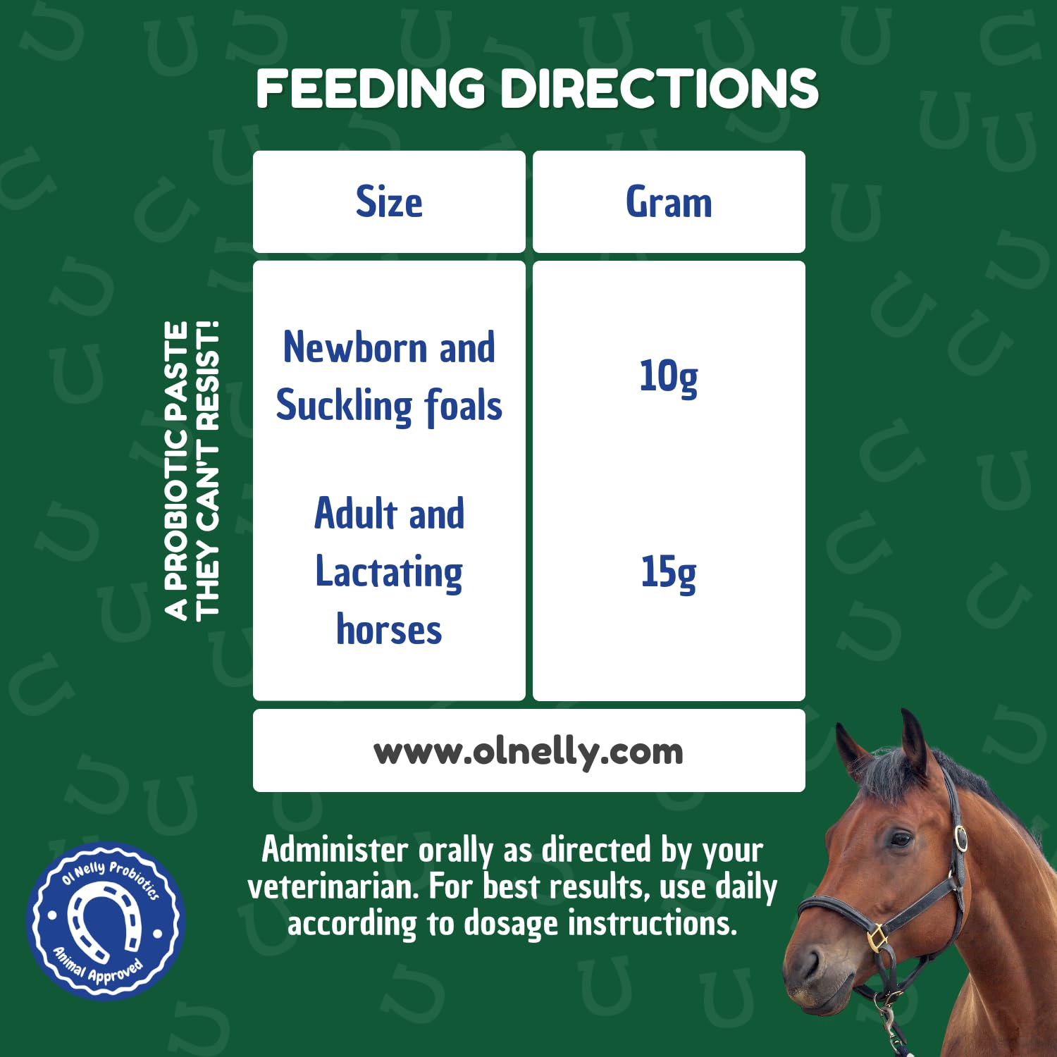 Ol Nelly Horse Probiotics, Horse Paste Pre and Probiotics +Vitamins &Minerals- 4 Strains and 8 Billion CFU Serving- Immune and G