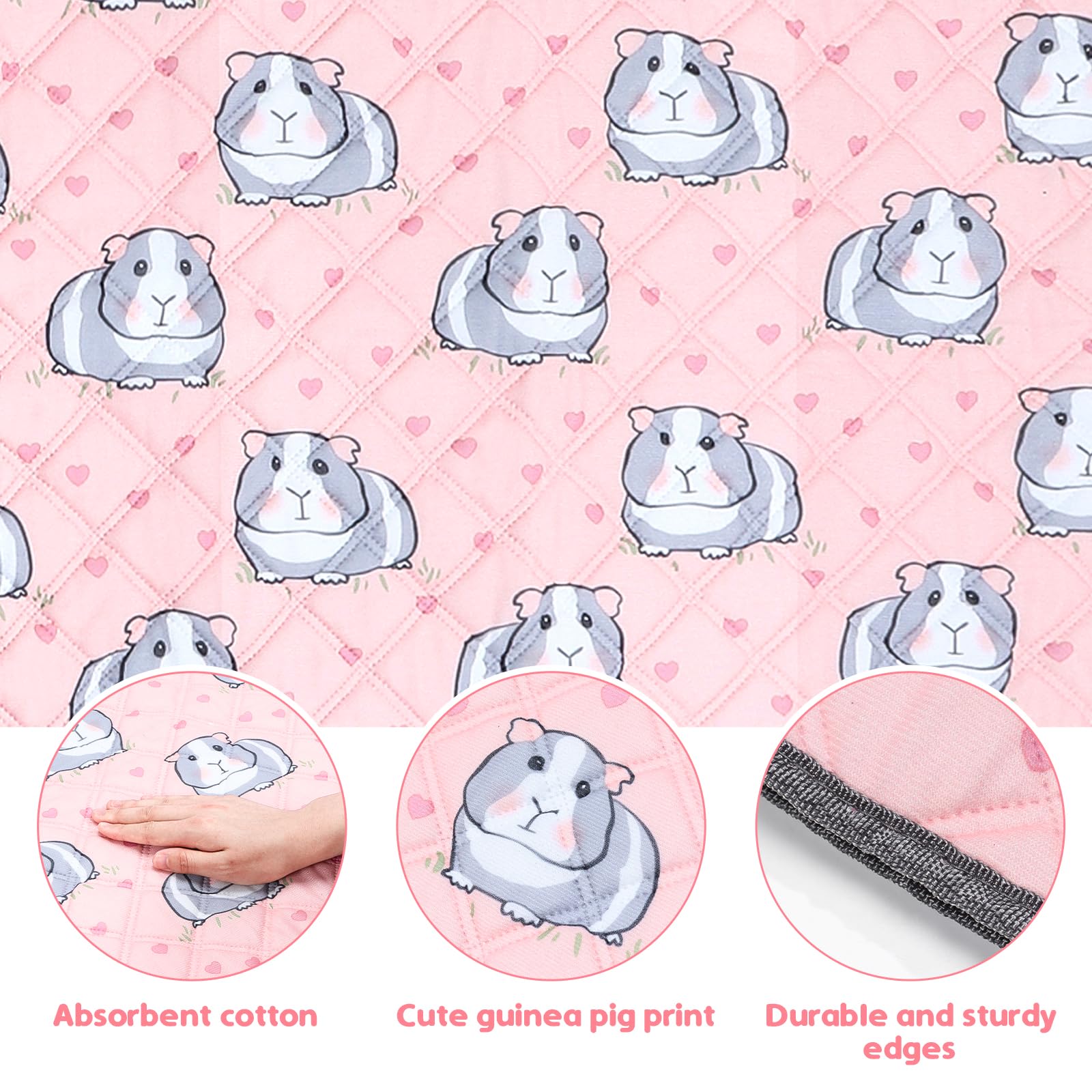 Pstardmoon Guinea Pig Cage Liners Waterproof Guinea Pig Pee Pads, Digital Print Washable Reusable & Anti Slip Guinea Pig Bedding