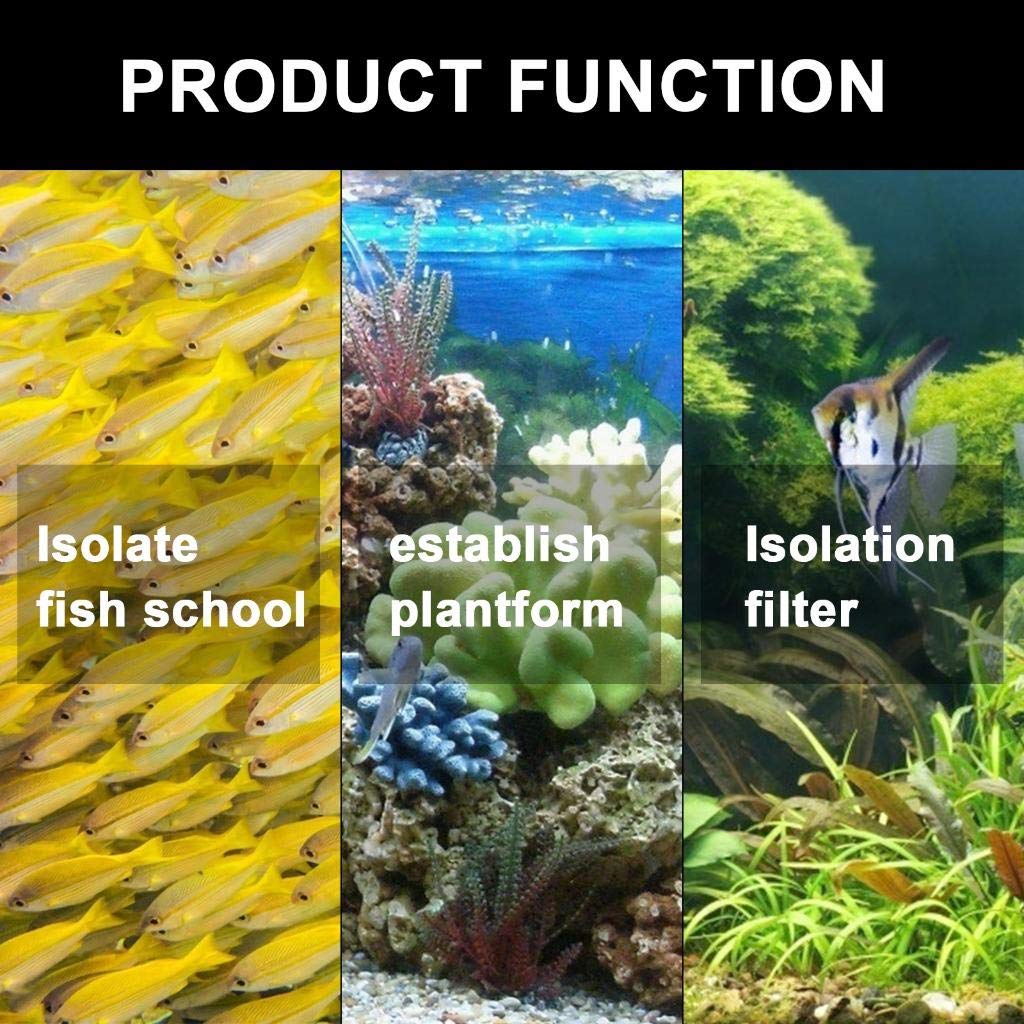 6 Pcs Aquarium Fish Tank Divider Plastic Egg Crate Aquarium Filter Bottom Tray Grid Isolation Board Partition Net Pane Separator For Mixed Breeding Light Diffuser,8 Pcs Sucker Clips Suction Cups,Black