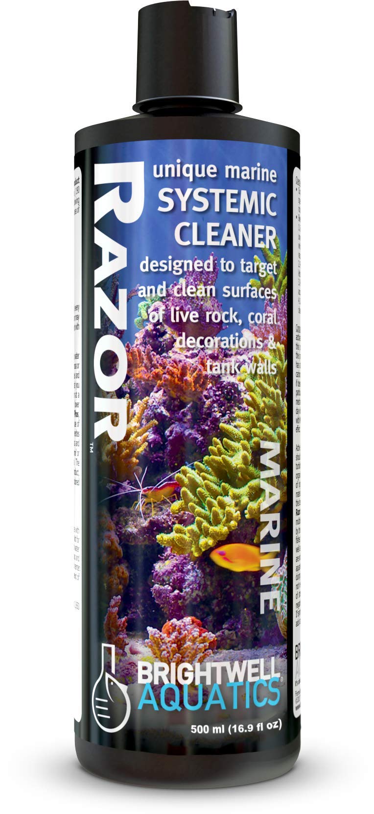 Brightwell Aquatics Razor Marine - Unique Systemic Cleaner for Marine Aquariums, 500 ml