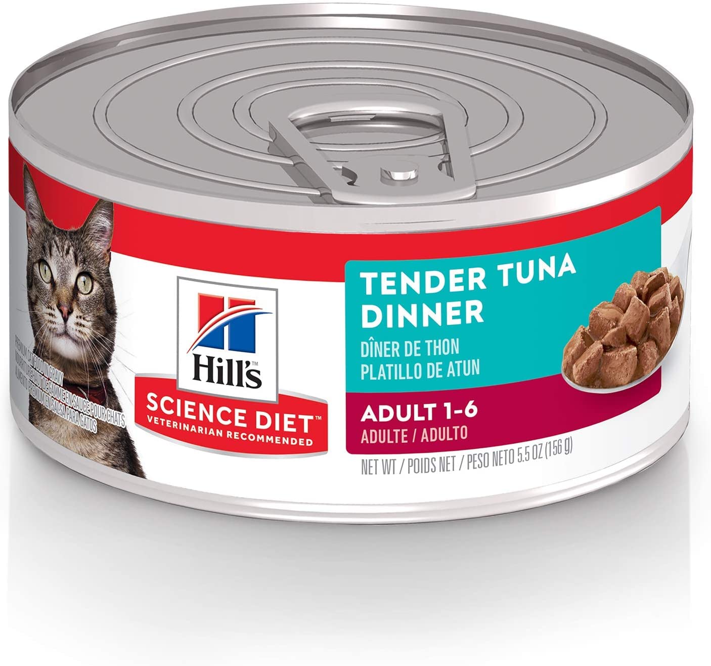 Hills Science Diet Adult 1-6, Adult 1-6 Premium Nutrition, Wet Cat Food, Tuna Stew, 5.5 oz Can, Case of 24