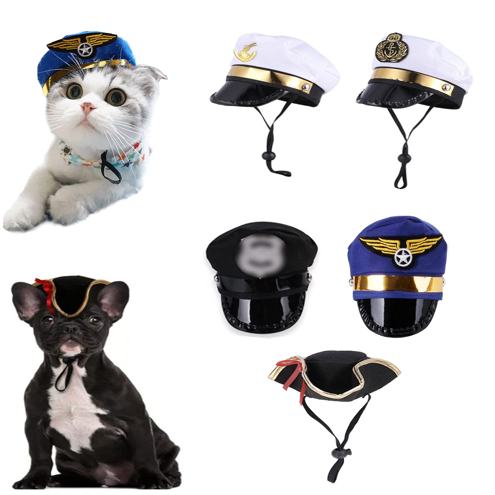 Soochat Pet Pirate Hat Dog Cat Captain Cap Halloween Party Hat Dress Up Costume Accessories Photo Props For Cat Dog Puppy
