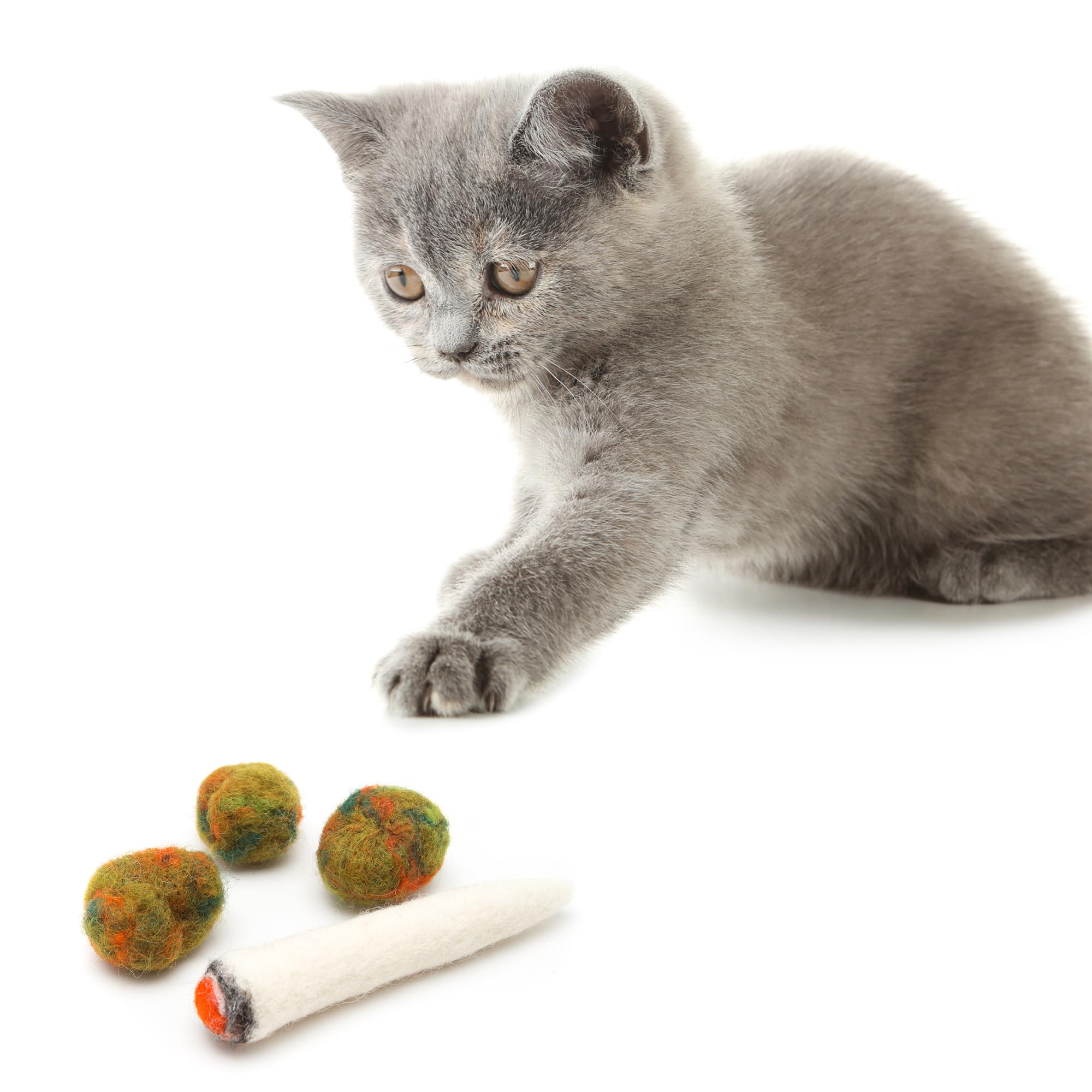 Glaciart One Catnip Joint & Buds Cat Toy Set | Crack For Funny Kittens, Stimulating Cat Toys For Boredom, Exercise & Play | Fill