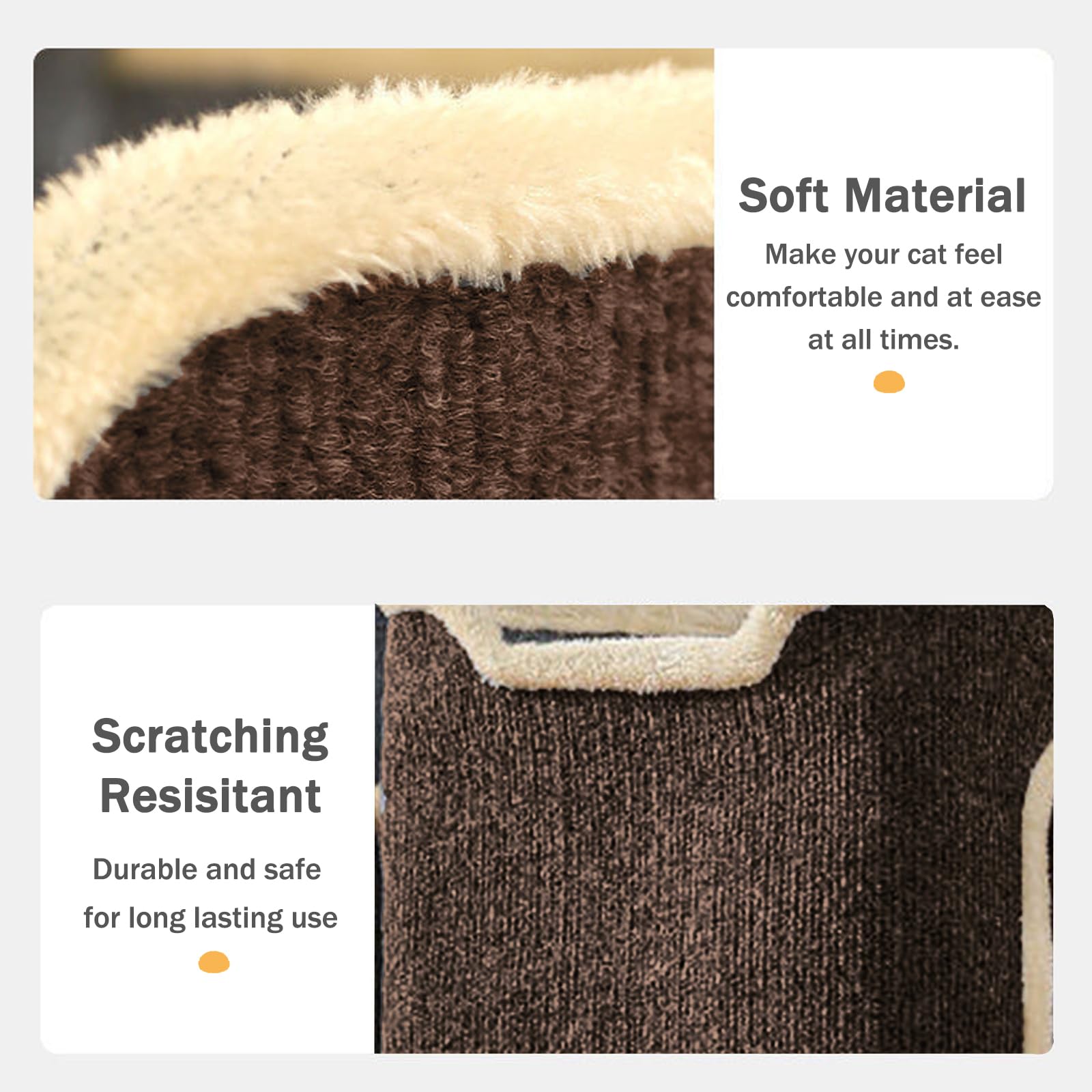 Pempet Cat House For Indoor Cats Beds, Multi-Level Cat Condo Foldable Cat Cave Brown, 2-Level