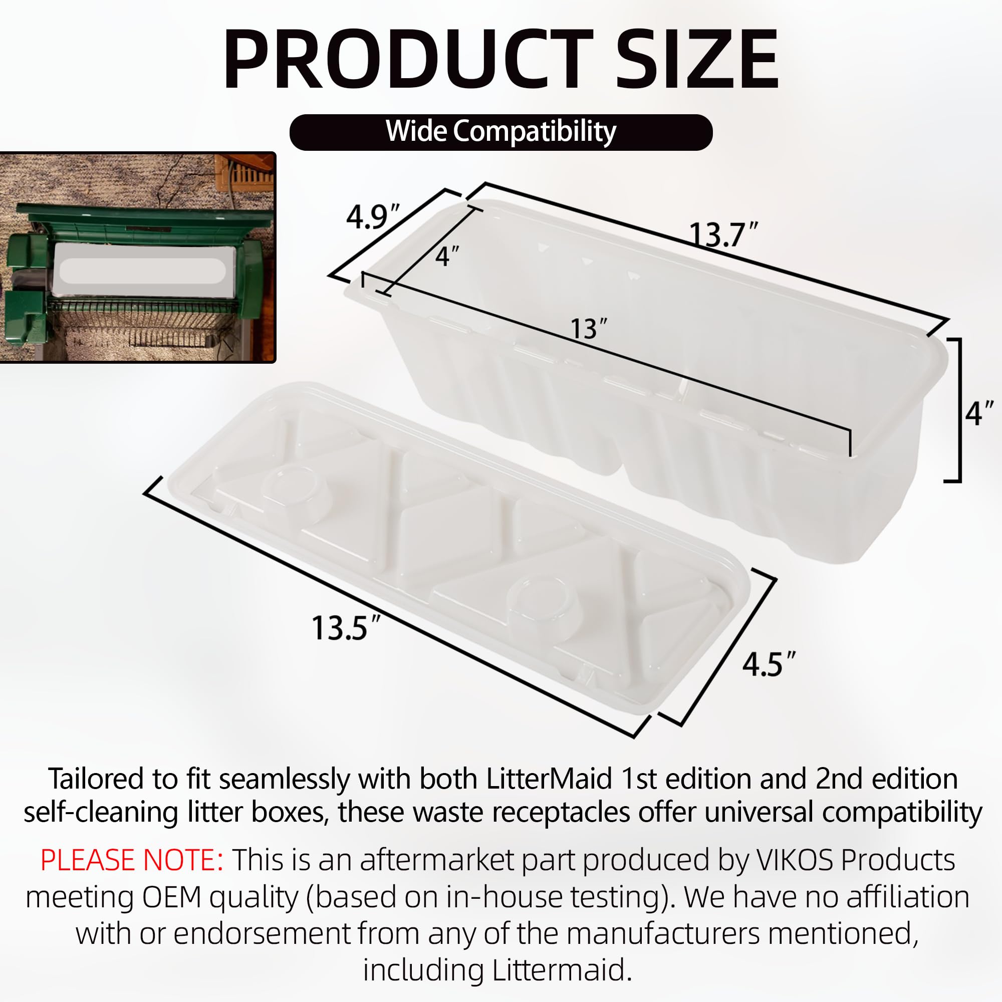 Vikos Products 20-Pack Litter Box Waste Receptacles Compatible With Littermaid 1St/2Nd Edition Automatic Cat Litter Box, Disposa