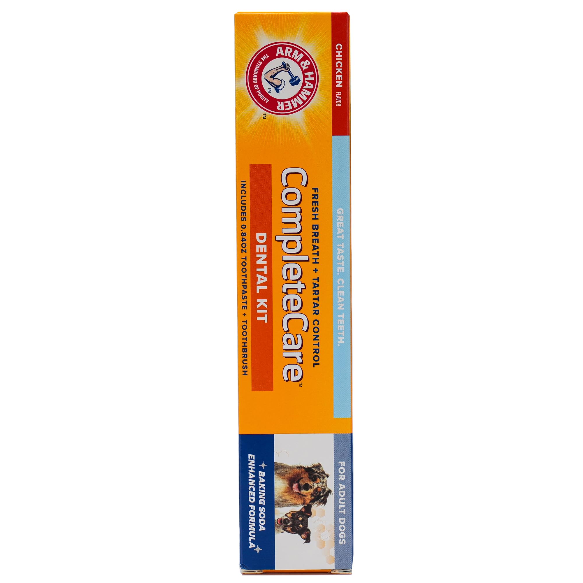 Arm & Hammer Complete Care Dog Dental Kit, Chicken Flavor - Includes Enzymatic Dog Toothpaste and Toothbrush for Dogs - Baking S