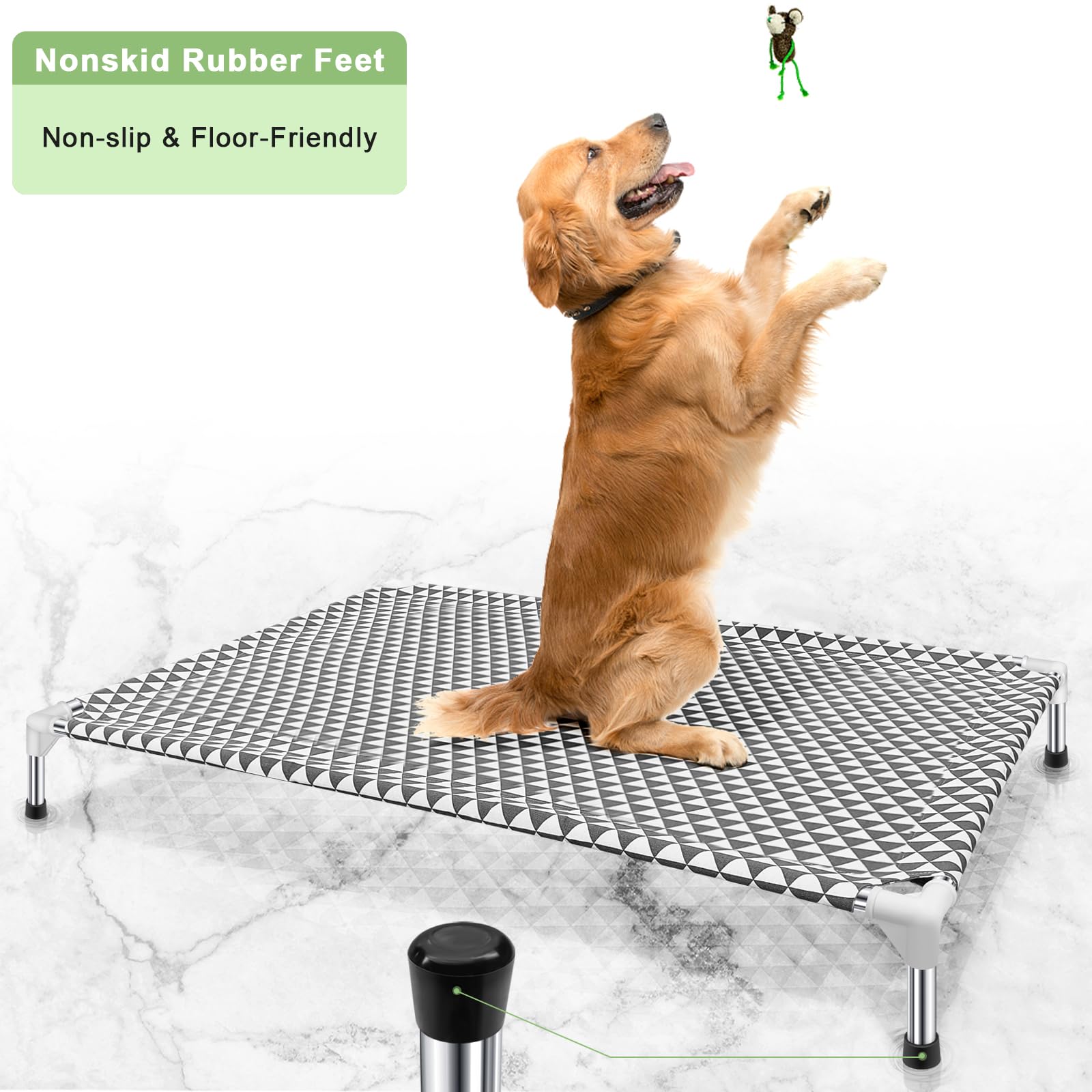 Elevated Outdoor Dog Bed, X-Large Size, Cotton Material, Non-Slip Feet, Fits Up To 120Lbs