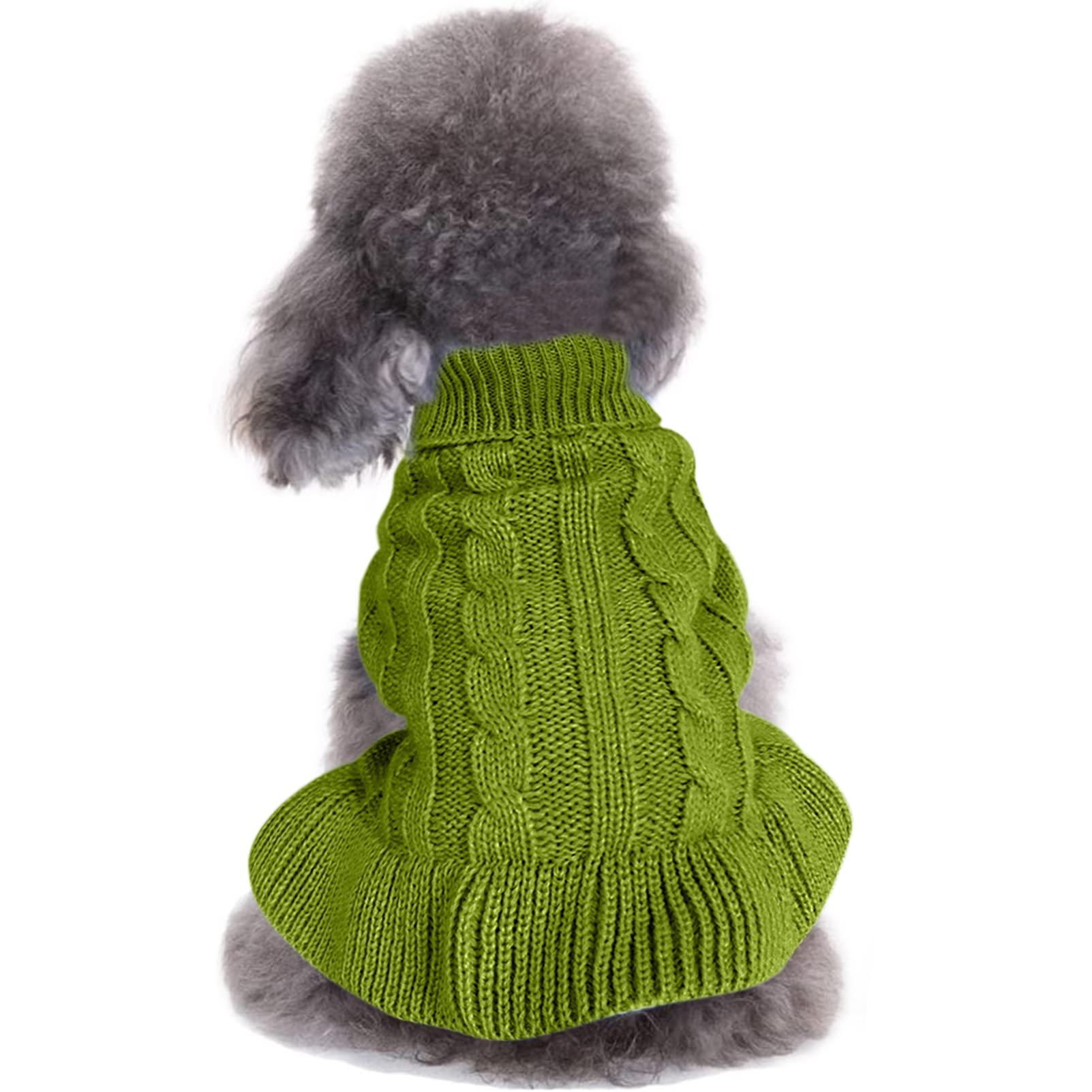 Chborchicen Small Dog Sweaters Knitted Pet Cat Warm Dog Sweatshirt Winter Clothes Kitten Puppy Sweater (Xs, Dress-Light Green)