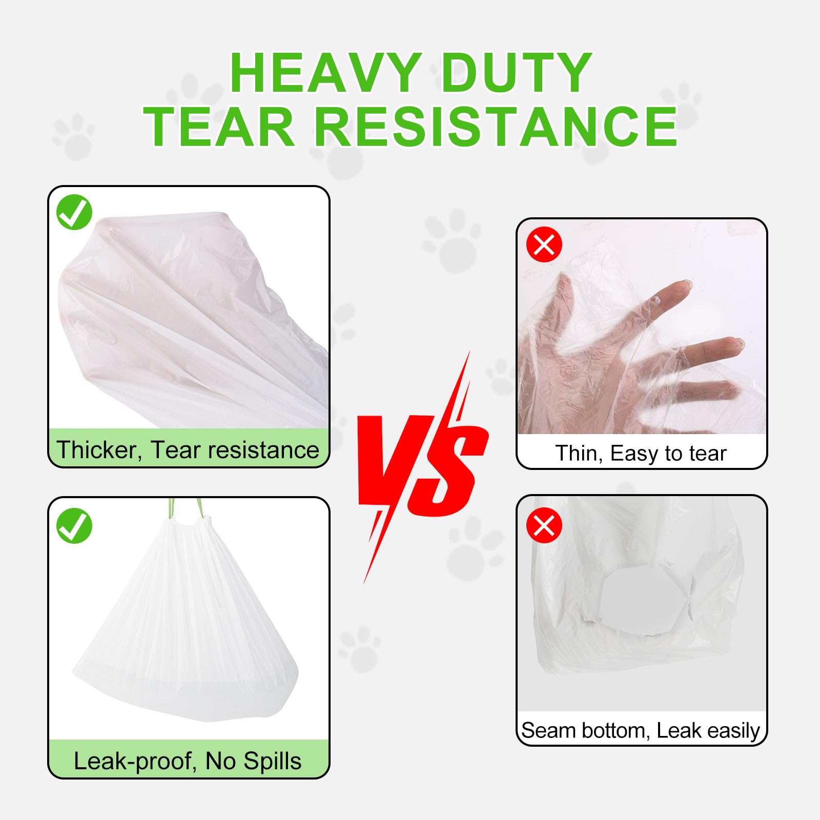 Hlinakrbcs Litter Box Waste Bags For Robot 4 And 3, 60 Pack Drawstring Self Cleaning Cat Litter Box Liners, Extra Thick Waste Dr