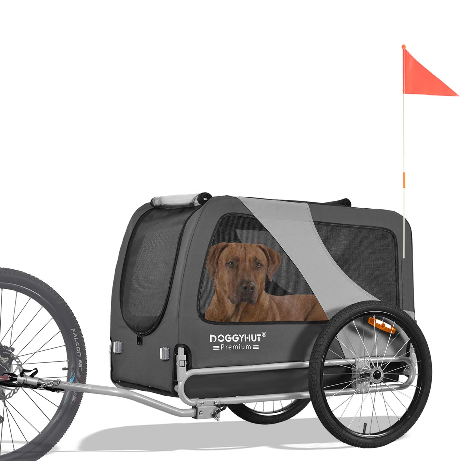 Doggyhut Premium Xl Pet Bike Trailer For Large Dog Or Multiple Small Dogs, Up To 100 Lbs,Dog Bicycle Carrier,Low Center Of Gravi