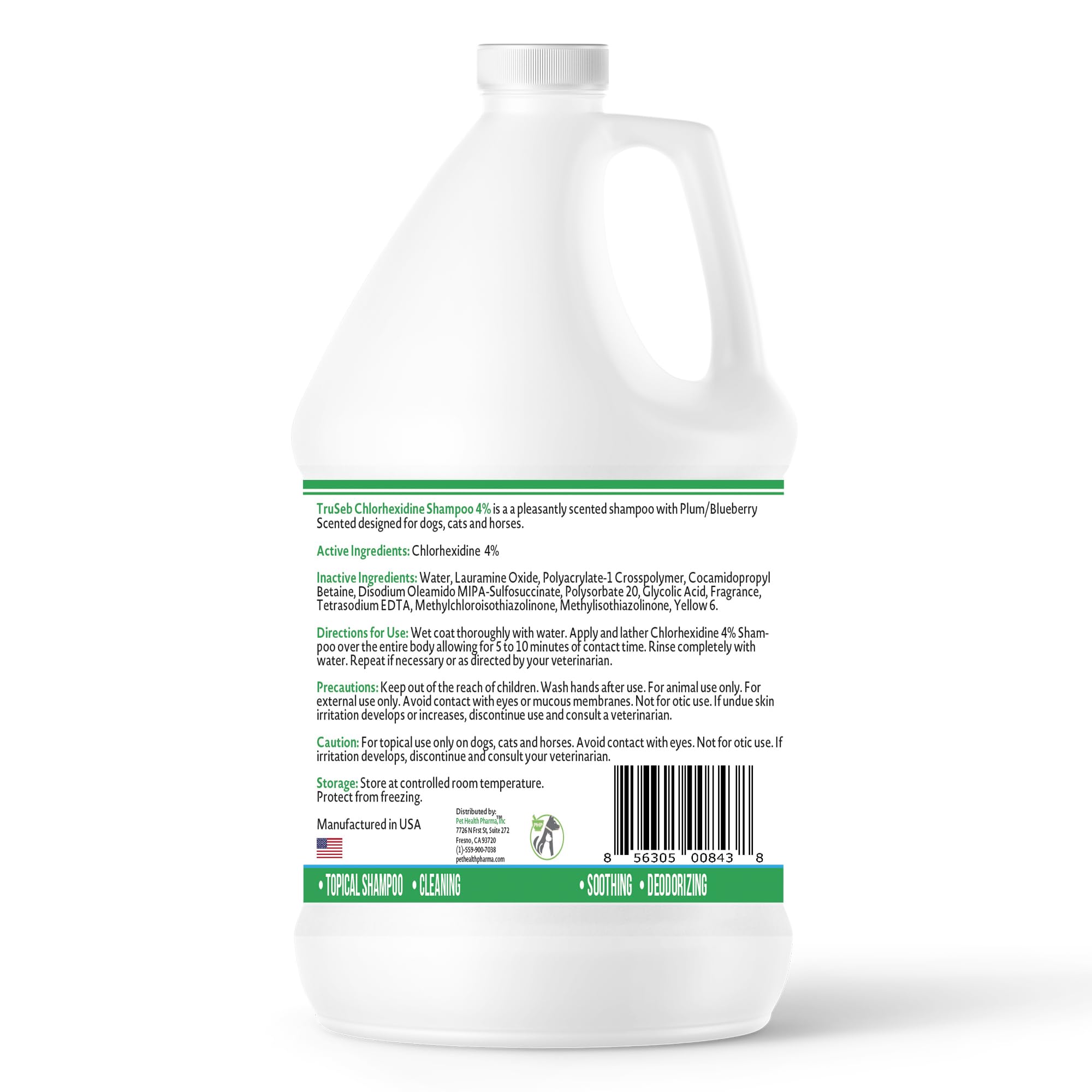 Truseb Topical Chlorhexidine 4% Shampoo For Dogs, Cats, And Horses With Plum/Blueberry Scent - 1 Gallon