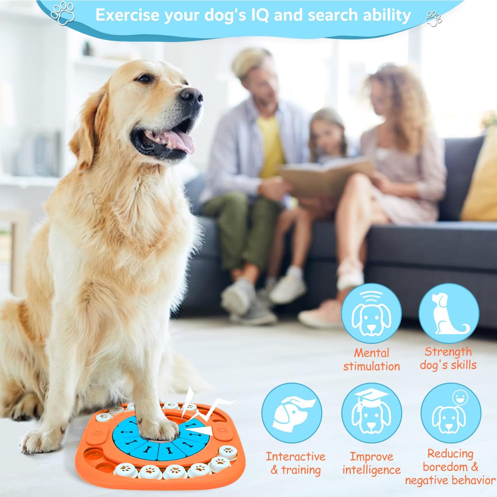 FOXMM Dog Puzzle Toys,Interactive Treat Puzzle Dog Toy for IQ Training & Mental Stimulating,Treat Puzzle Dispensing with Squeaky