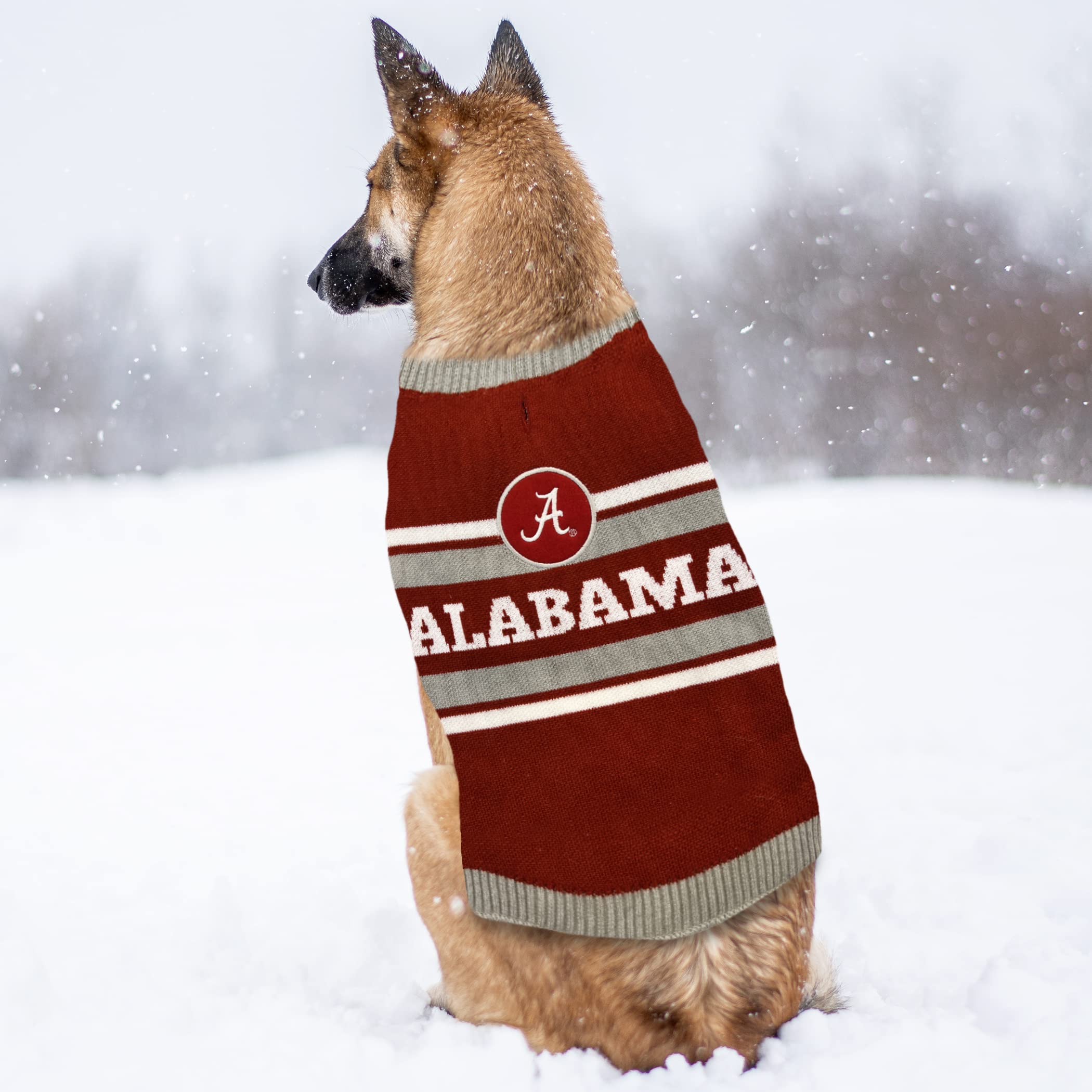 Pets First NCAA Alabama Crimson Tide Dog Sweater, Size Medium. Warm and Cozy Knit Pet Sweater with NCAA Team Logo, Best Puppy Sw