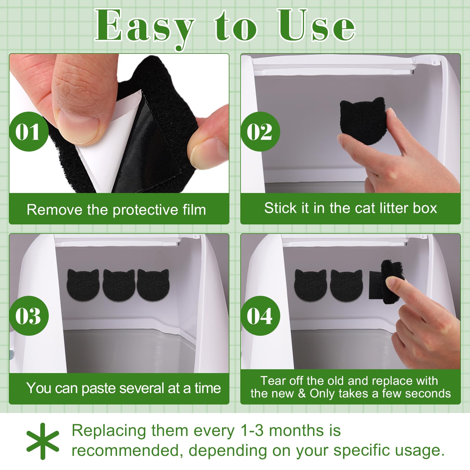 Solaradgy 12 Pack Cat Litter Box Filter, Universal Activated Charcoal Filter For Most Cat Litter Boxes And Pans, Stick On Activa