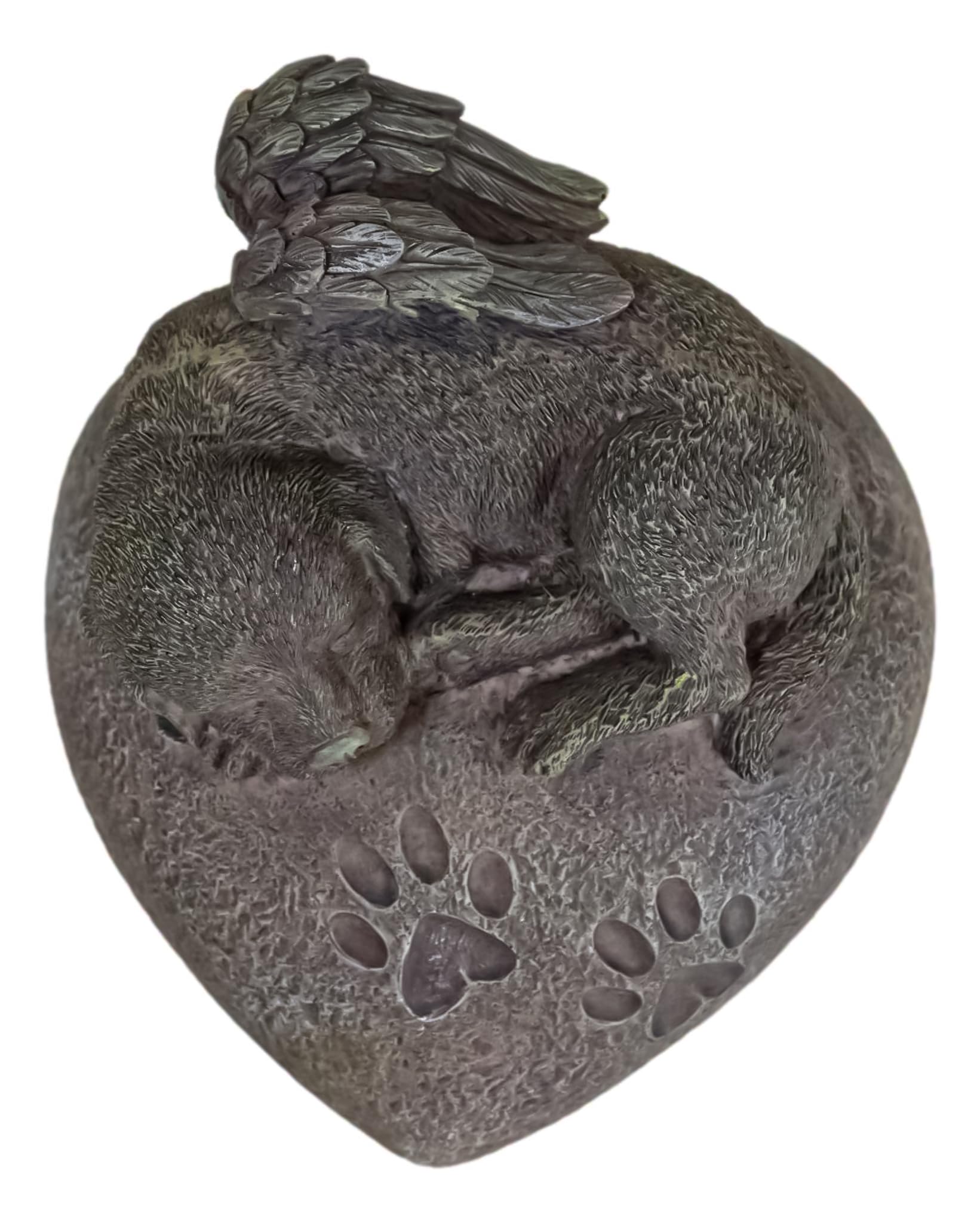 Ebros Heavenly Winged Angel Labrador Puppy Sleeping On Heart Shaped Stone With Dog Paw Prints Cremation Urn 30 Cu In Pet Memorial Resin Statue All Dogs Go To Heaven Inspirational Figurine