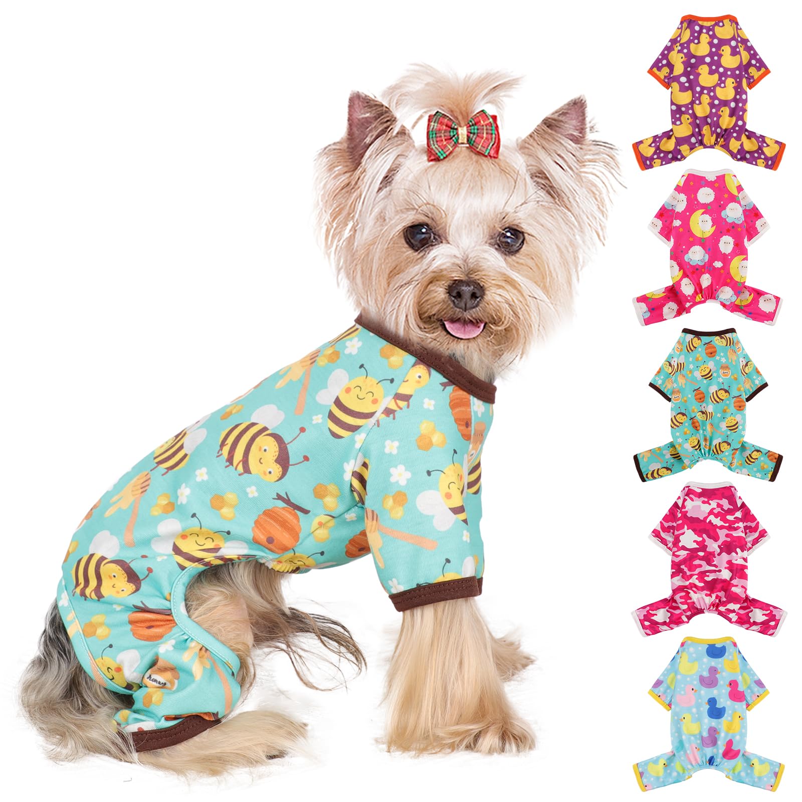 Dog Pajamas Small Sized Boy Girl, Cotton Stretchable Pet Clothes Jammies Puppy Outfits For Dogs Female Male, Spring Summer Doggi