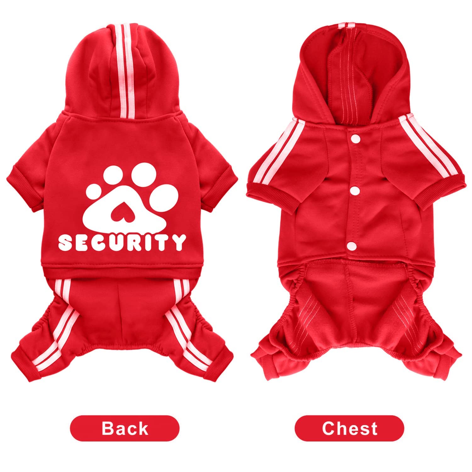 Otunrues Dog Hoodie Security Dog Clothes 4 Legs Dog Jumpsuit Sweatshirt Hoodies Soft & Warm Dog Outfit Pullover Dog Winter Cloth