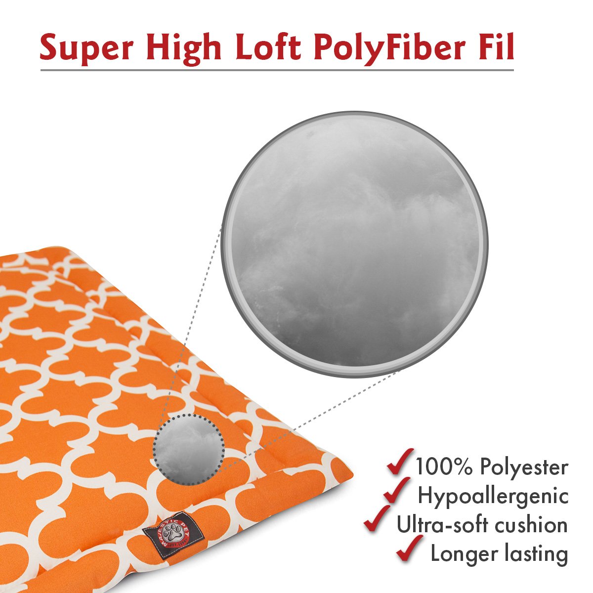 24' Trellis Peach Orange Crate Dog Bed Mat By Majestic Pet Products