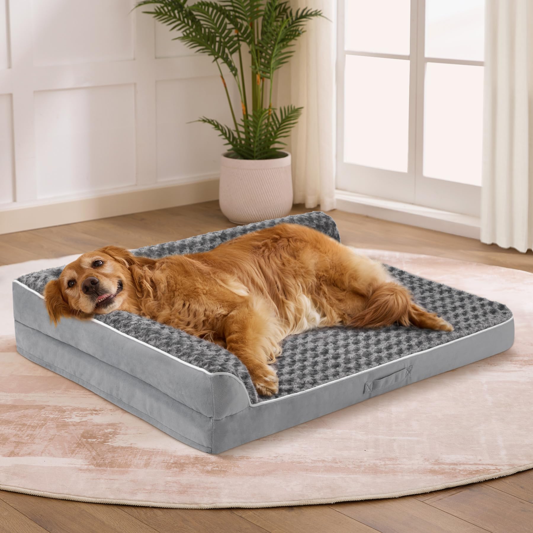 Aeroluxe Dog Beds Large Sized Dogs, XL Orthopedic Dog Beds for Large Dogs 42x30x7.5, Waterproof Pet Bed with Washable Cover, L-S