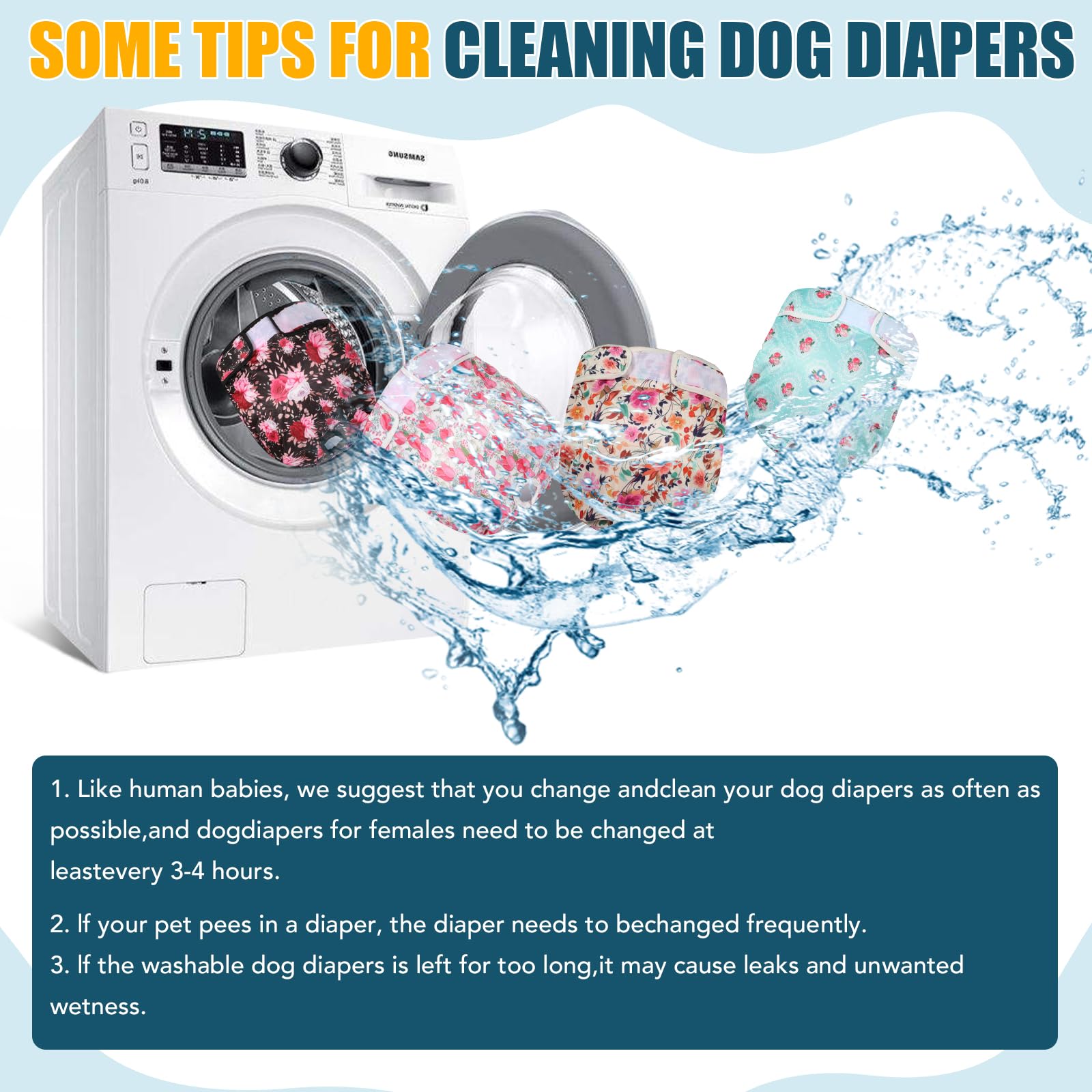 Xpcare Dog Diaper Female (4 Pack) - Washable Reusable Durable Dog Diapers - Highly Absorbent Female Dog Diapers - Dog Aiaper For