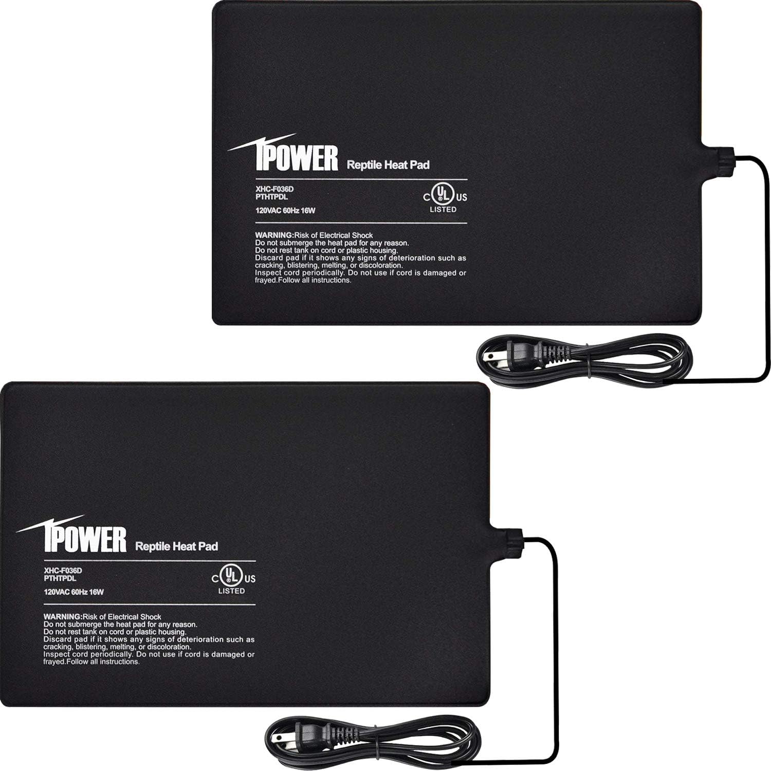 Ipower 8X12 Inch Reptile Heat Pad Under Tank Heater, Energy-Efficient & Waterproof Design Terrarium Warmer Mat For Turtles, Liza