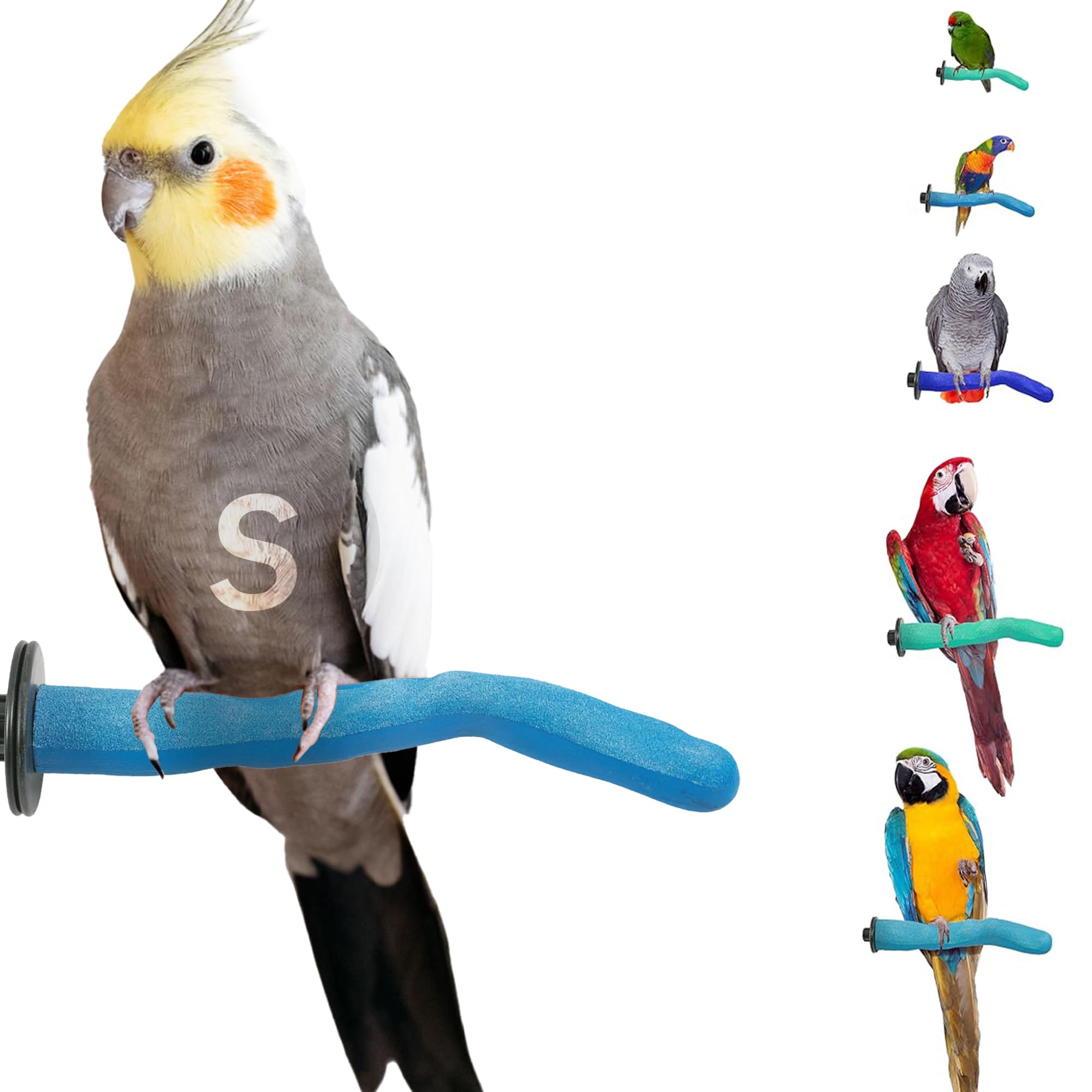Sweet Feet And Beak Safety Pumice Perch - Trims Nails And Beak - Promotes Healthy Feet - Safe Non-Toxic Bird Supplies For Bird Cages - Small 8'