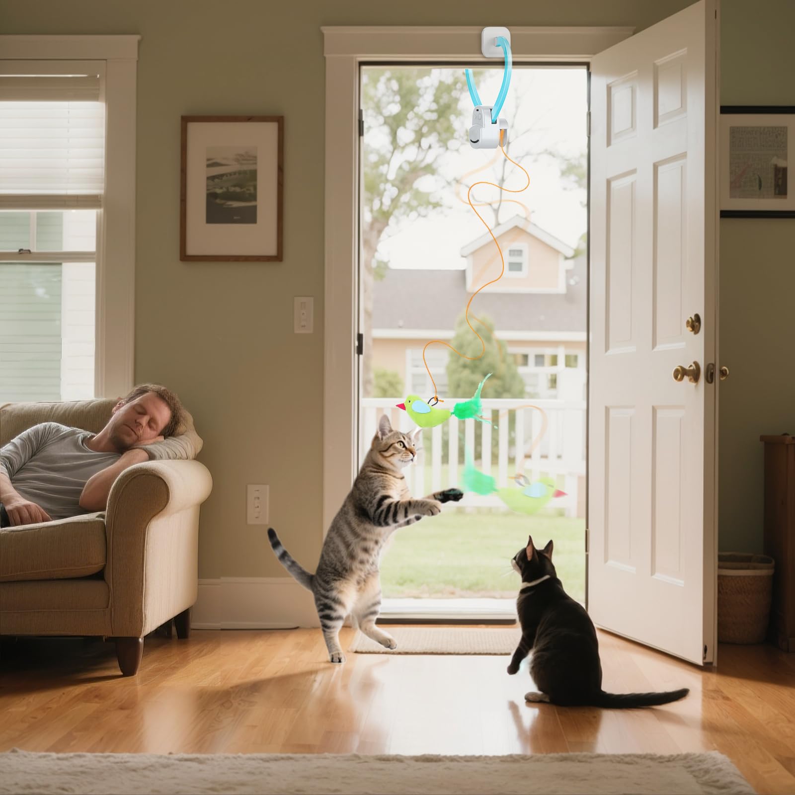 CATPICK Interactive Cat Toys for Indoor Cats Automatic Electric Flying Bird Feather Mouse Toy - Best Kitten & Adult Cat Enrichme