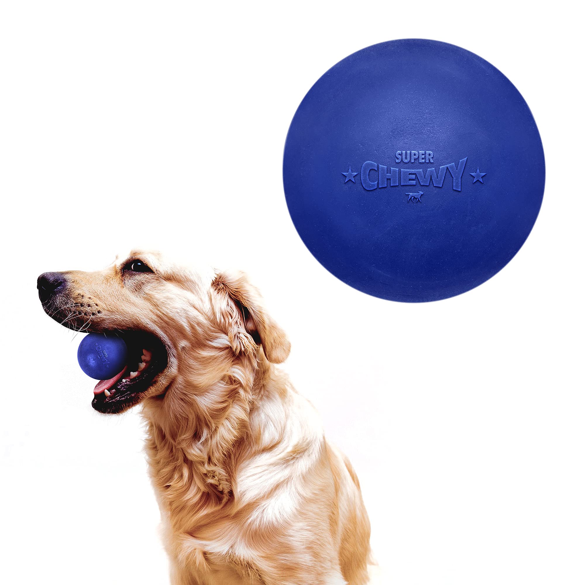 Superchewy Tough Dog Ball Toy|Lifetime Replacement Guarantee|Strong Natural Rubber|Dog Fetch Toy|Chew Toy For Dogs|Ultra Durable