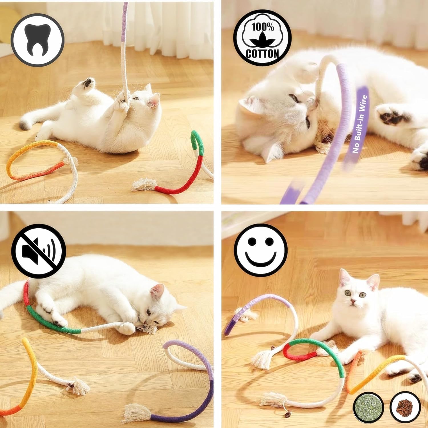 GREMBEB Cat Toys 21PCS Catnip Toy for Indoor Kitten Treat Cats Chew Stick for Dental Cleaning Teeth Kitten Silvervine Rope Kitty