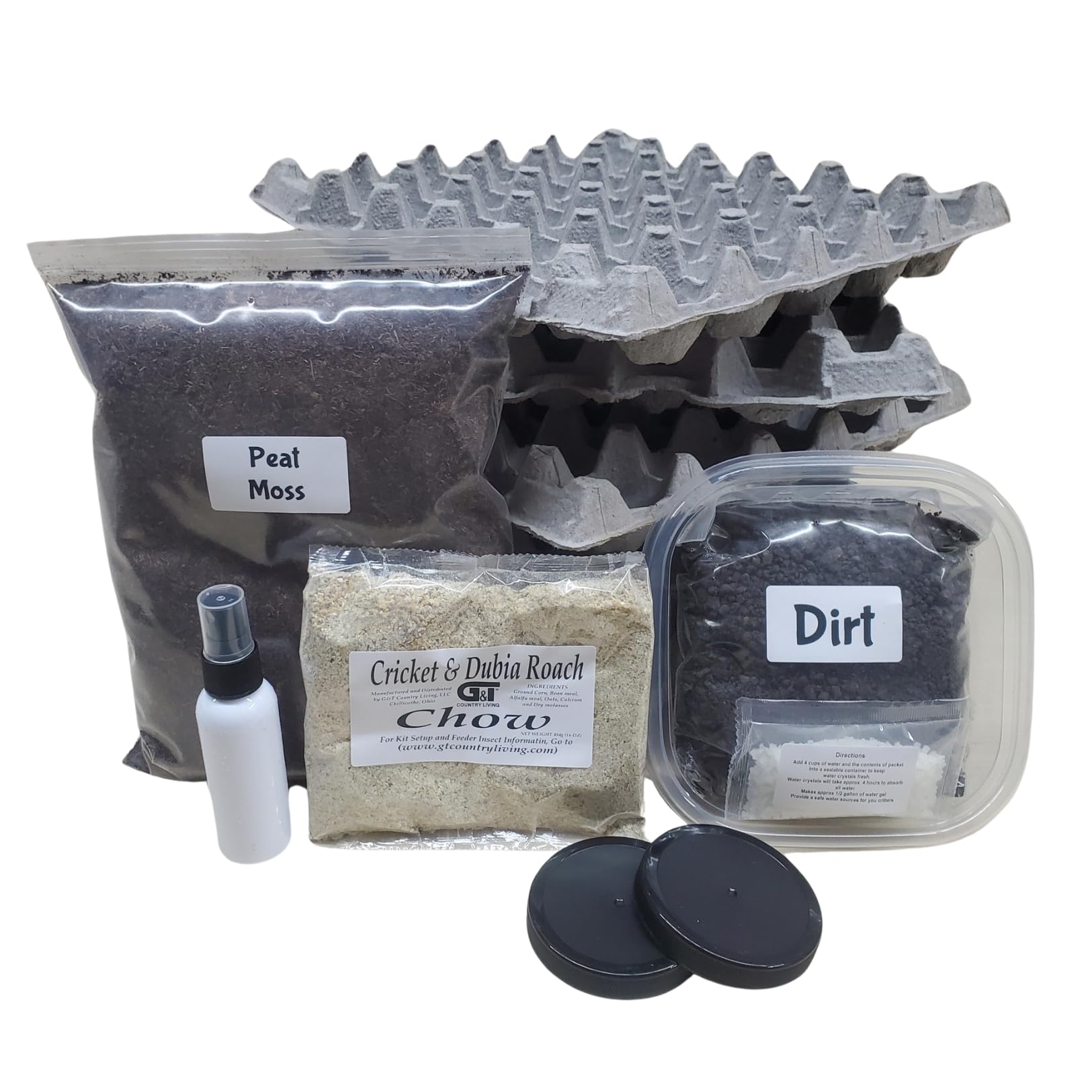 G&T Country Living Cricket Colony Starter Kit for Breeding Feeder Crickets (1-Tub Setup) - Easy Habitat for Reptile Owners, Inse