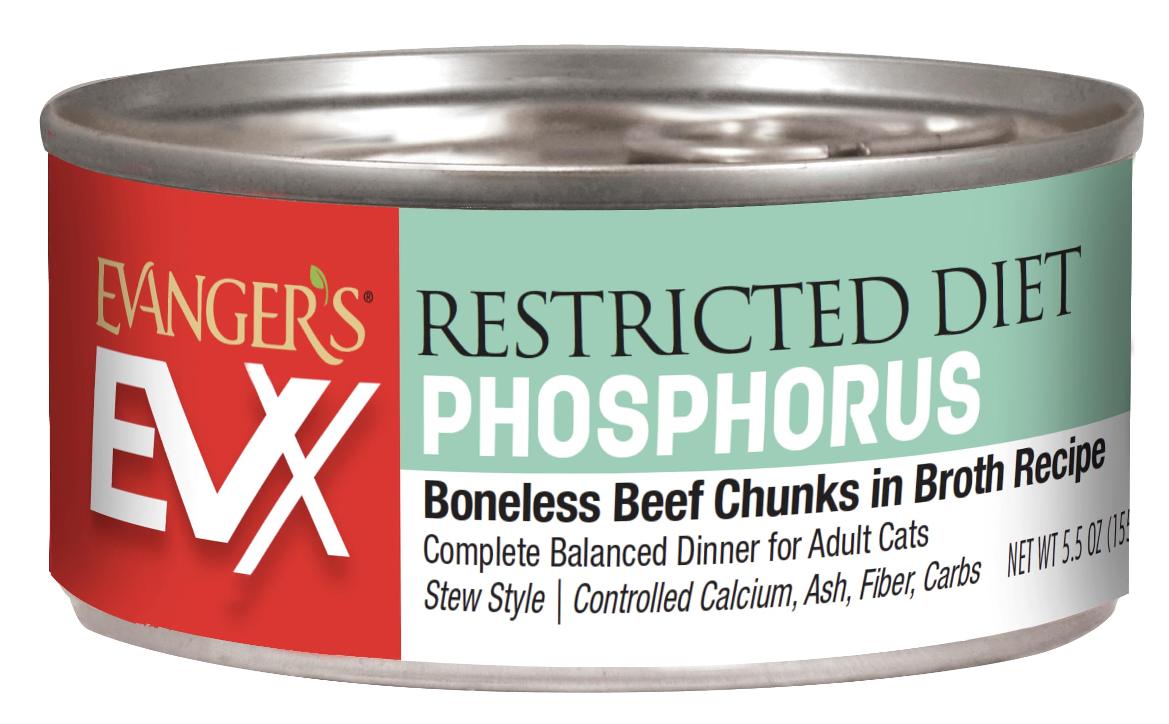 Evangers EVX Boneless Beef Cat Food in Broth - 24 Count, 5.5 oz Each - Beef Chunks with Cranberries - Simple Recipe, Soft Pt   
