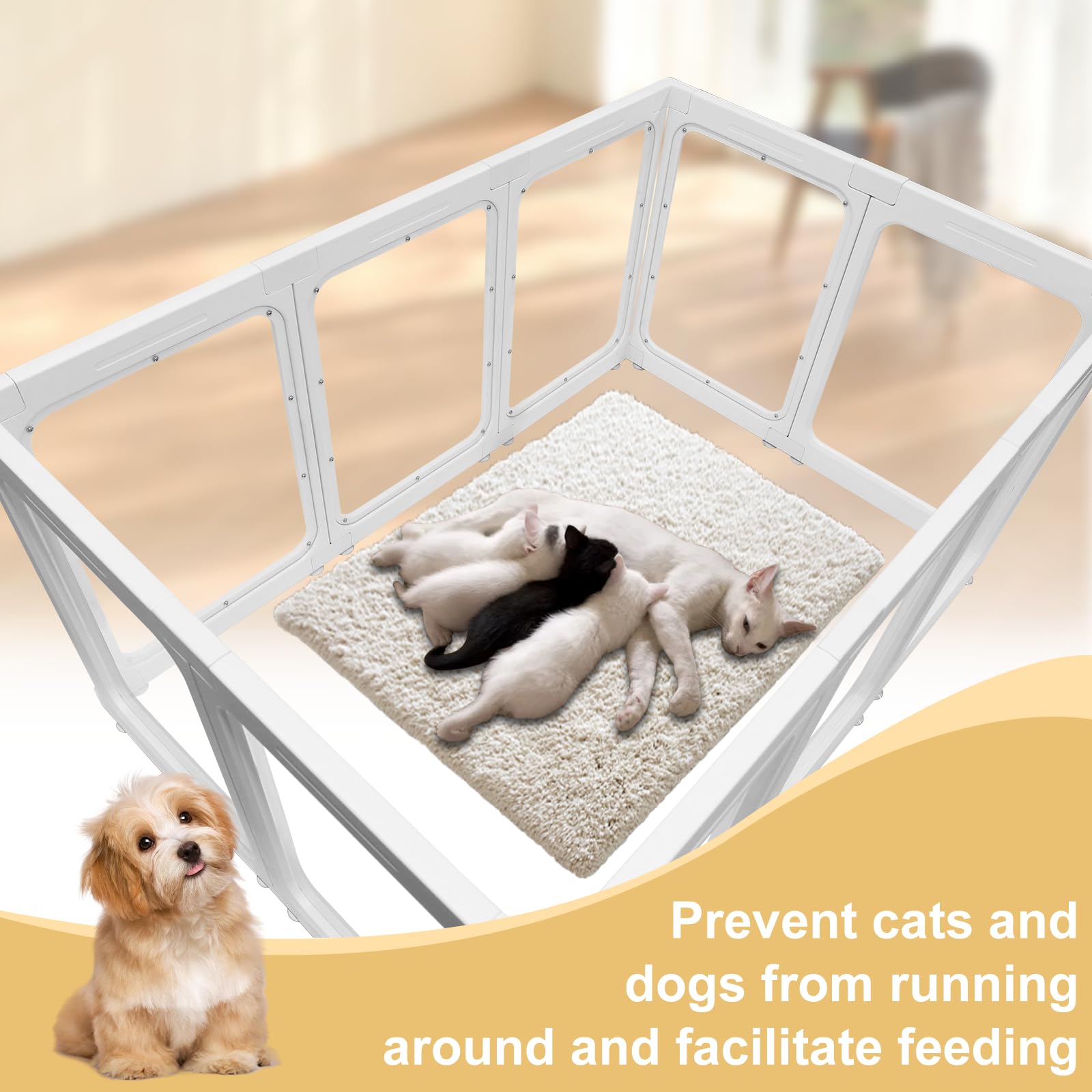 Ligefoy Acrylic Dog Pen,Clear Dog Play Pen For Puppy Cat Rabbit Ferret Transparent Easy Assemble Whelping Crate Kennel Cage Encl