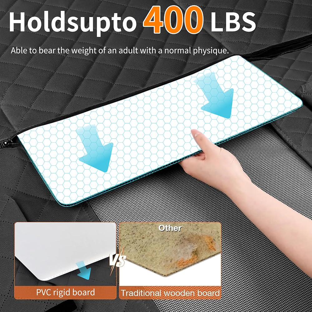 Toymommy 2025 Upgrade Large/Medium Dog Car Seat Cover - 600D Oxford Hard Bottom, Waterproof Scratch-Proof Bite-Resistant, Suppor