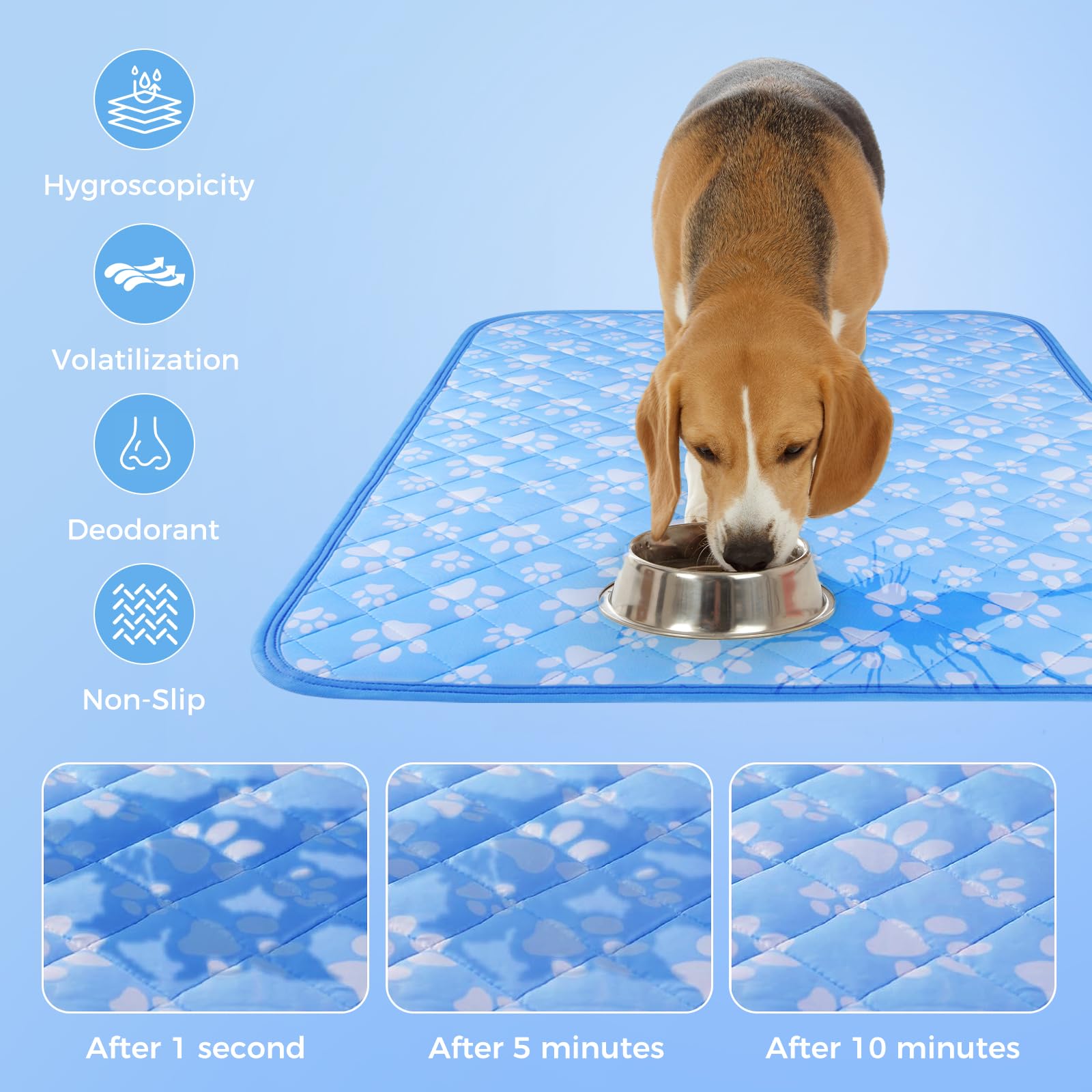 Rywell Upgrade Dog Cooling Mat, Cooling Mat For Dogs Large 36'' X 27'', Arc-Chill Q-Max＞0.5 Endothermic Color-Changing Washable Dog Cooling Pad For Summer Outdoor Bed, Non-Slip&Foldable