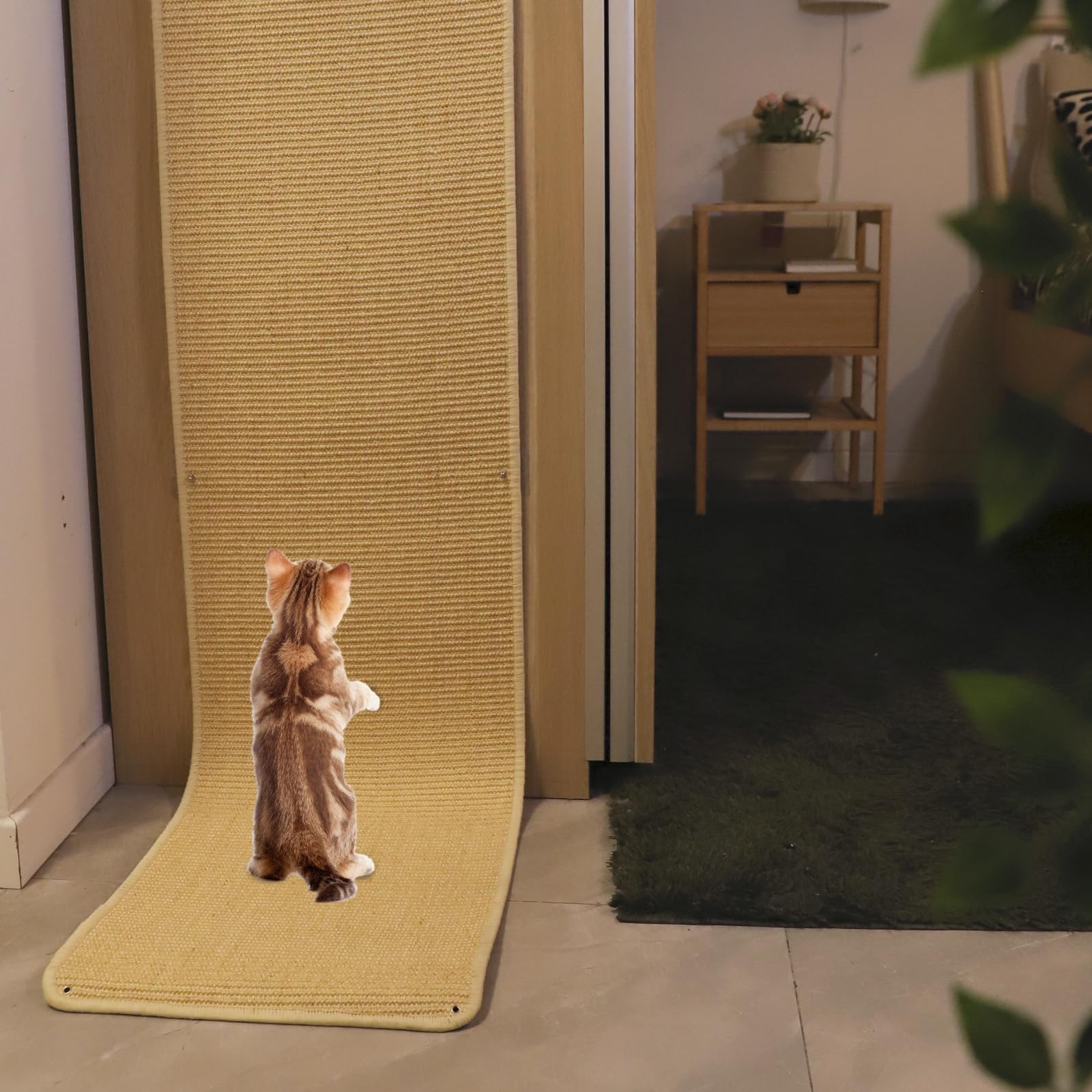 Amfiyq 71X 16 Cat Climbing Wall, Extra Large Cat Wall Furniture, Cat Climbing Wall Scratcher, Cat Carpet, Couch Sofa Protect