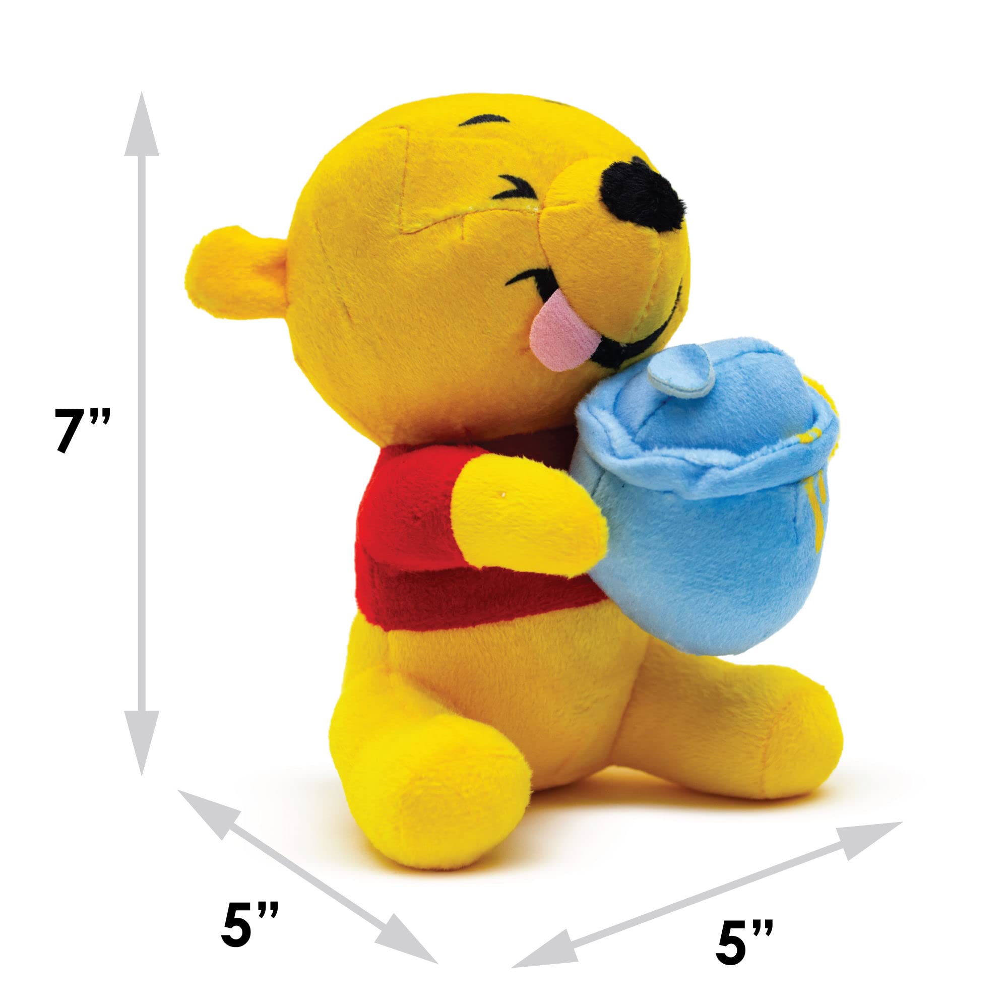 Buckle-Down Disney Dog Toy, Winnie The Pooh Winking Hunny Pot Sitting Pose Pet Toy, Plush