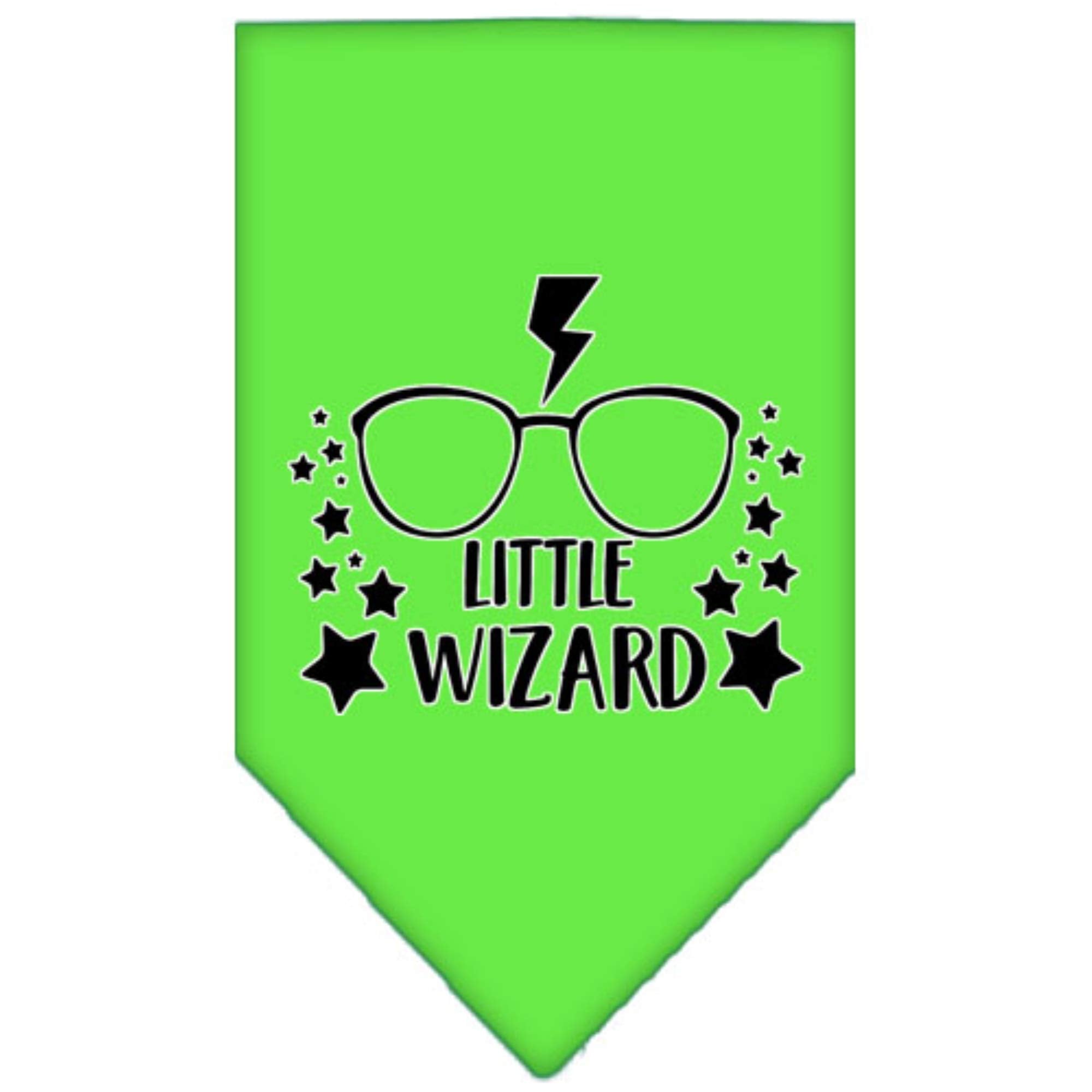Mirage Pet Product Little Wizard Screen Print Bandana Lime Green Large