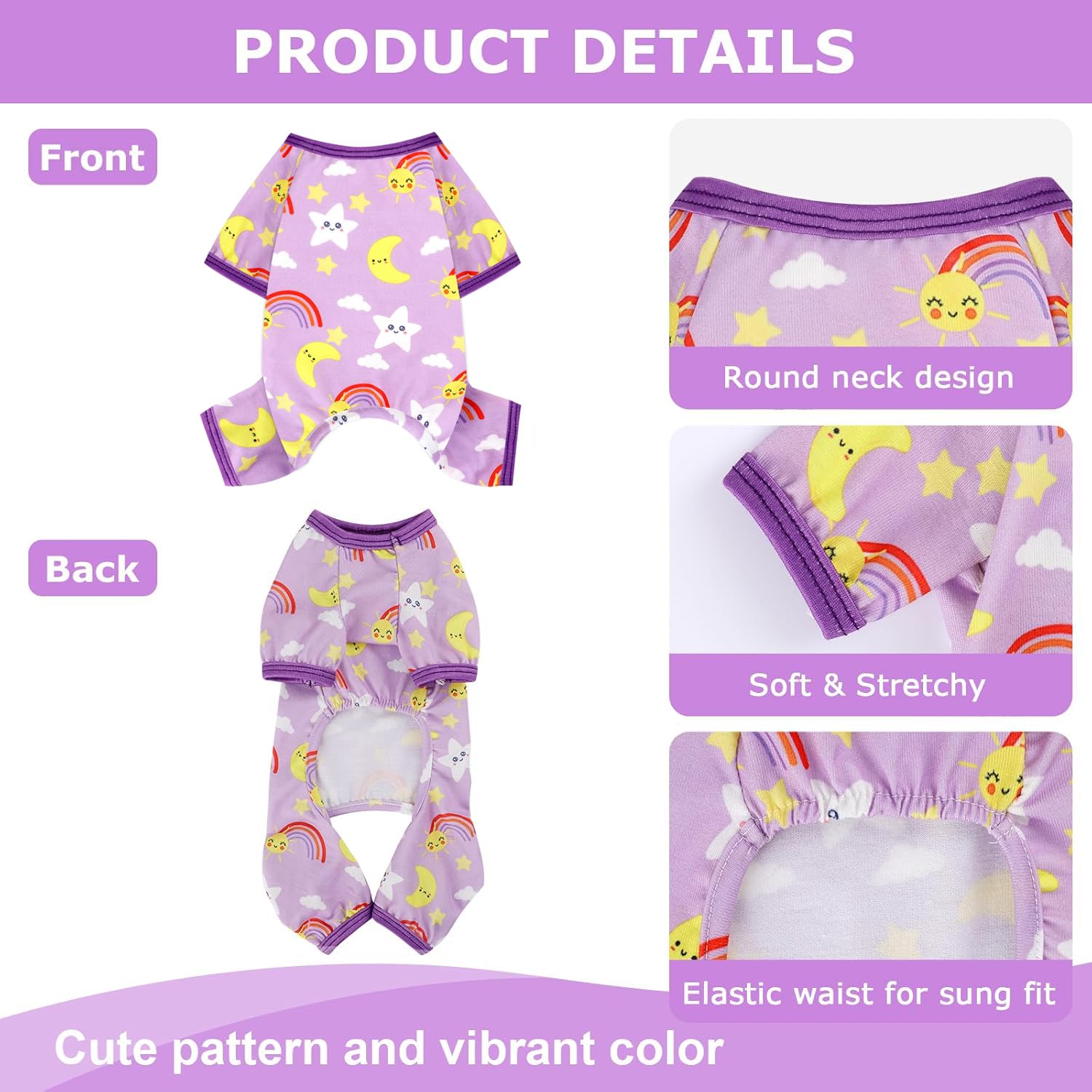 Dog Pajamas Pjs Spring Summer Dog Clothes for Small Dogs Girl - Boy - Small Size Dogs, Soft Stretchy Puppy Clothes Doggie Onesie