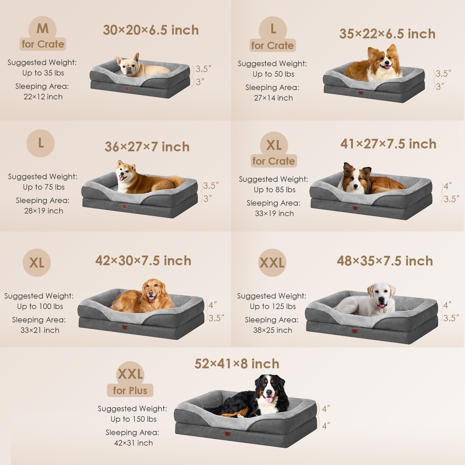 Eheyciga Memory Foam Dog Bed For Medium Size, Orthopedic Dog Sofa With Sides And Waterproof Liner, Washable Bolster Pet Bed Couc