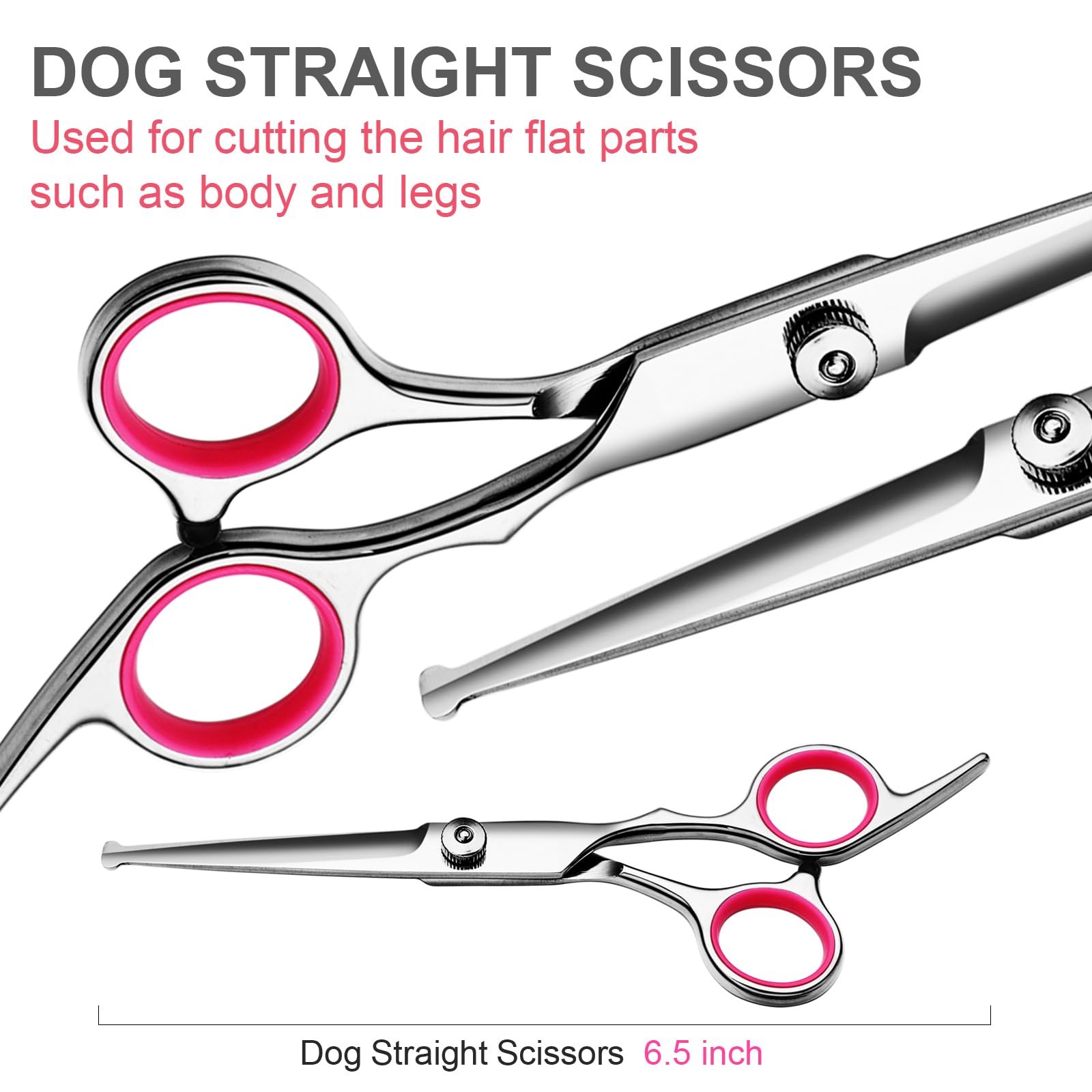 Faigeo Professional Dog Grooming Scissors Kit, Titanium Coated Dog Scissors For Grooming, Grooming Shears Kit For Dogs Cat At Ho
