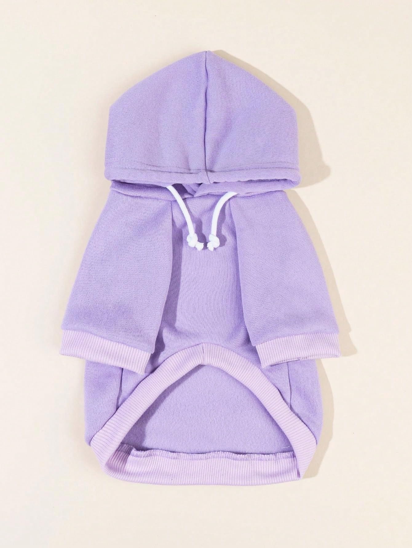 QWINEE Basic Dog Hoodie, Dog Warm Jacket, Cat Apparel, Dog Shirt, Dog Clothes for Puppy Kitten Small Medium Dogs Cats Mauve Purp