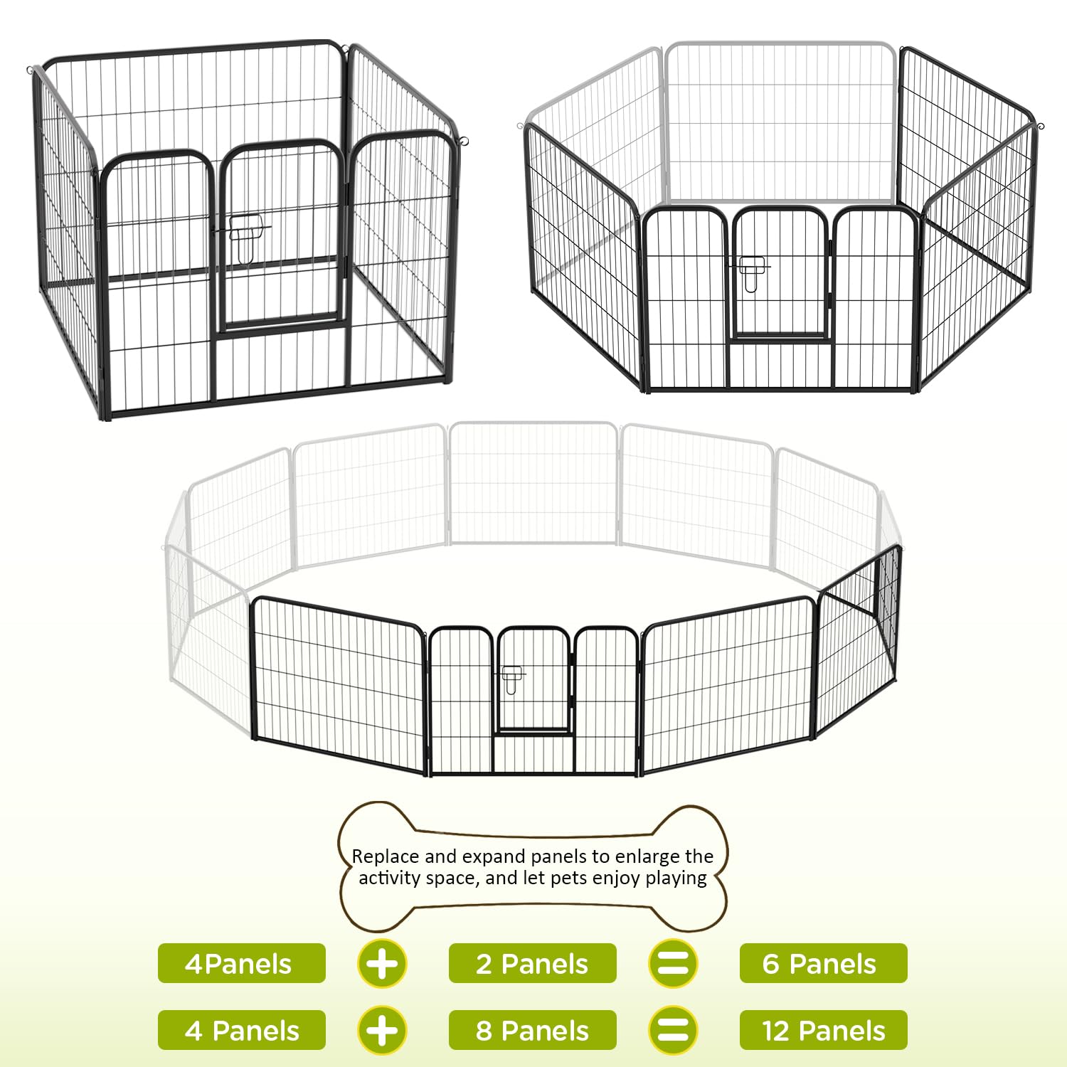 Bestpet Dog Playpen Indoor 24 Inch Height 4 Panels Dog Pen For Medium And Large Dogs, Exercise Pen Pet Dog Fence With Doors Pet