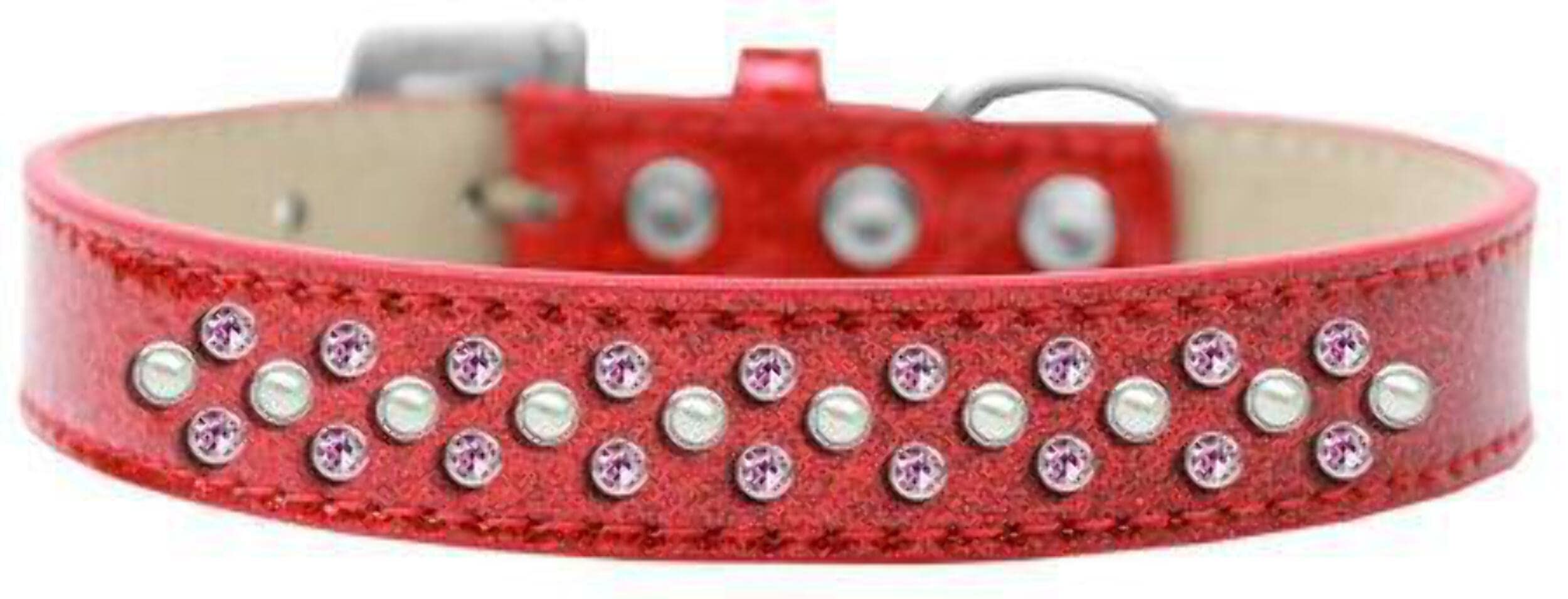 Mirage Pet Products Sprinkles Ice Cream Dog Collar with Pearl and Light Pink Crystals, Size 18, Purple