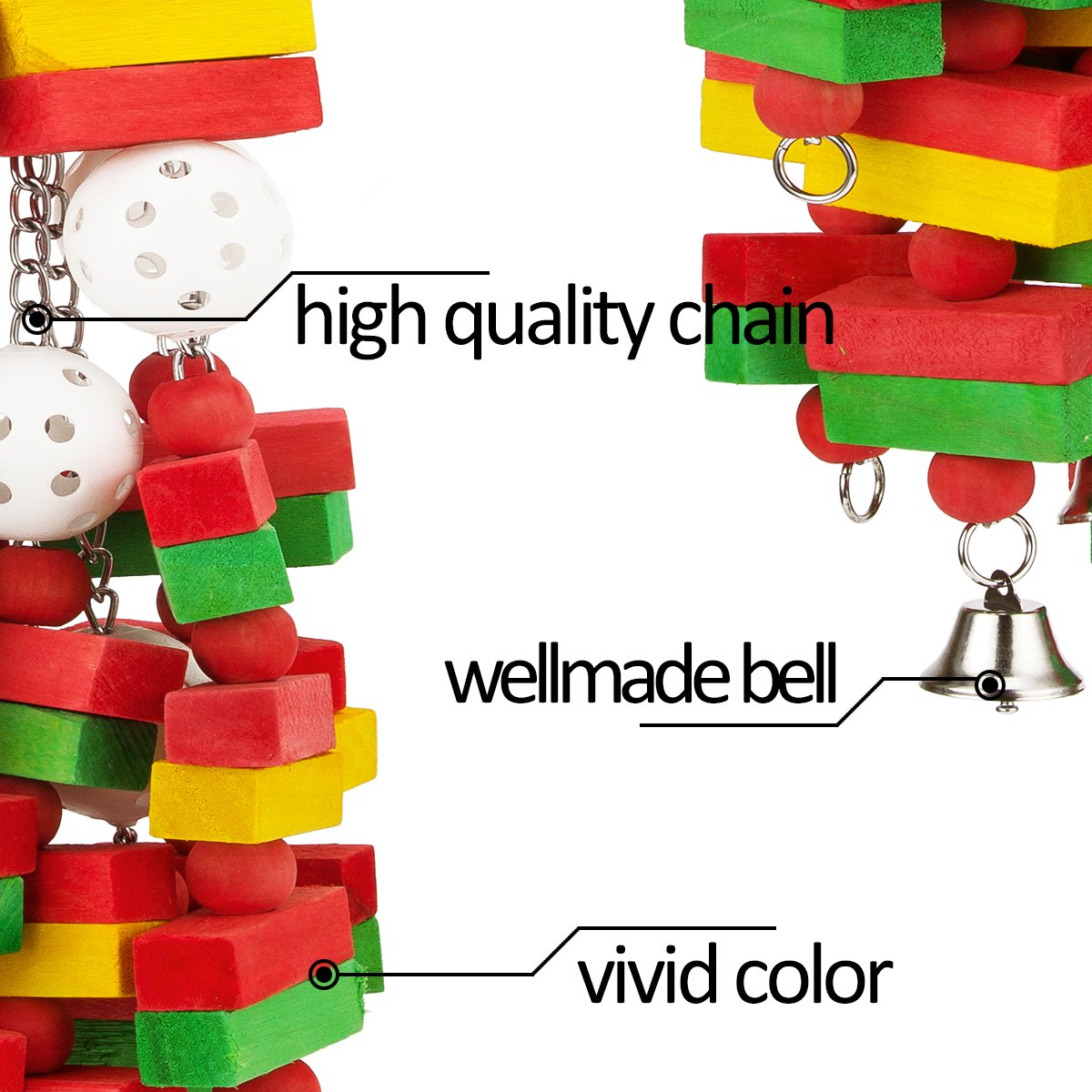 Mewtogo Large Bird Parrot Toys For Cockatoos African Grey Macaws And Amazon Parrots Christmas Bird Gift