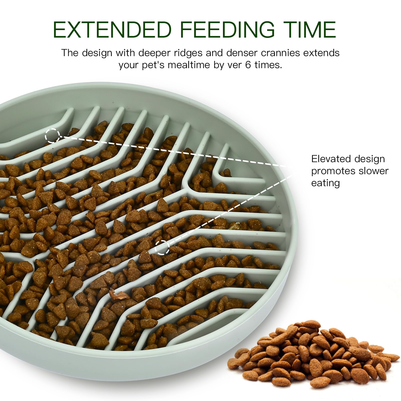 Slow Feeder Dog Bowls, Puzzle Silicone Dog Feeding Bowls with Suction Cups, Anti-Choking, Non-Slip Design, Reduces Boredom, Anxi