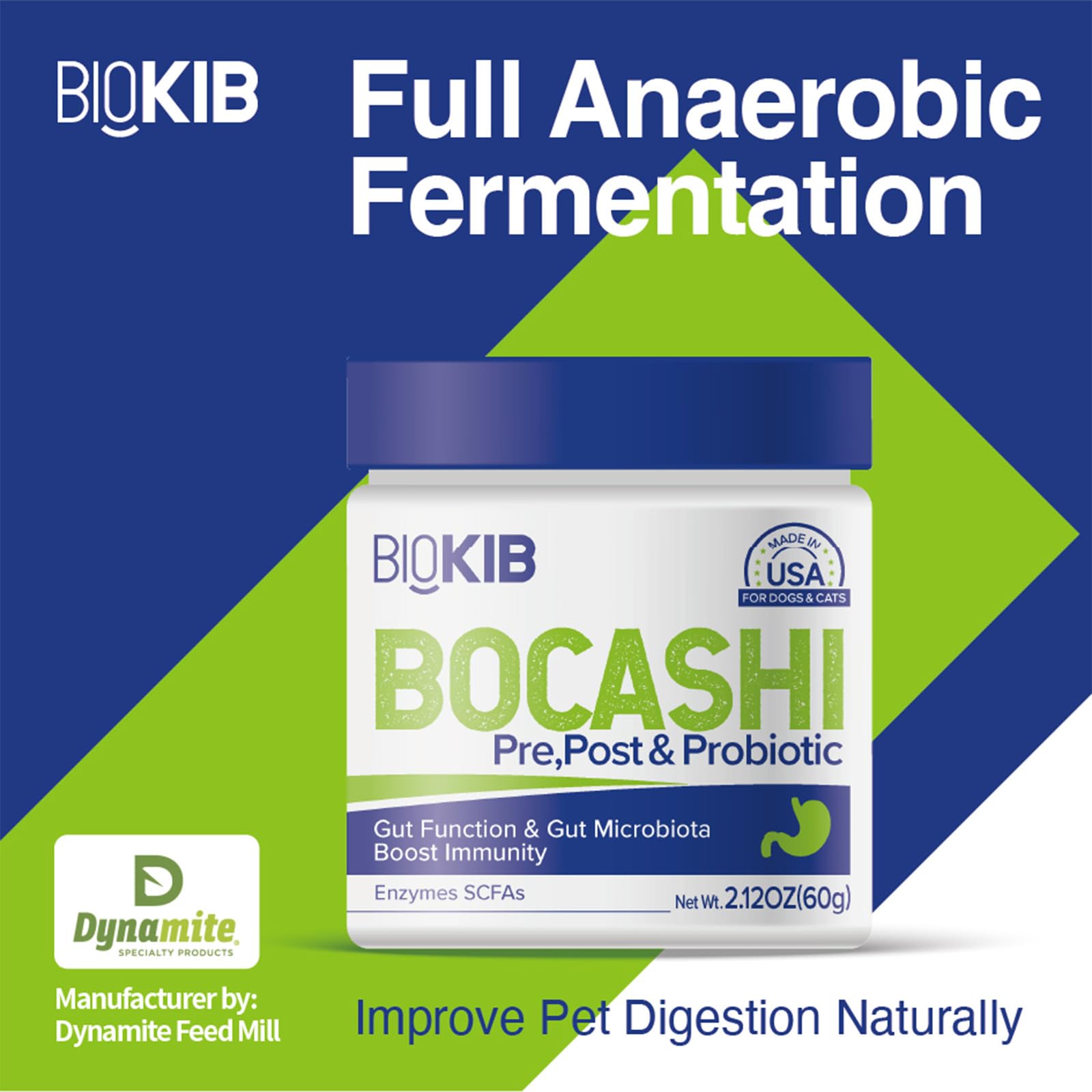 BOCASHI Probiotics for Dogs & Cats, Pet Fermented Nutritional Powder - Food Topper for Digestive Health, Gut Support, Diarrhea &